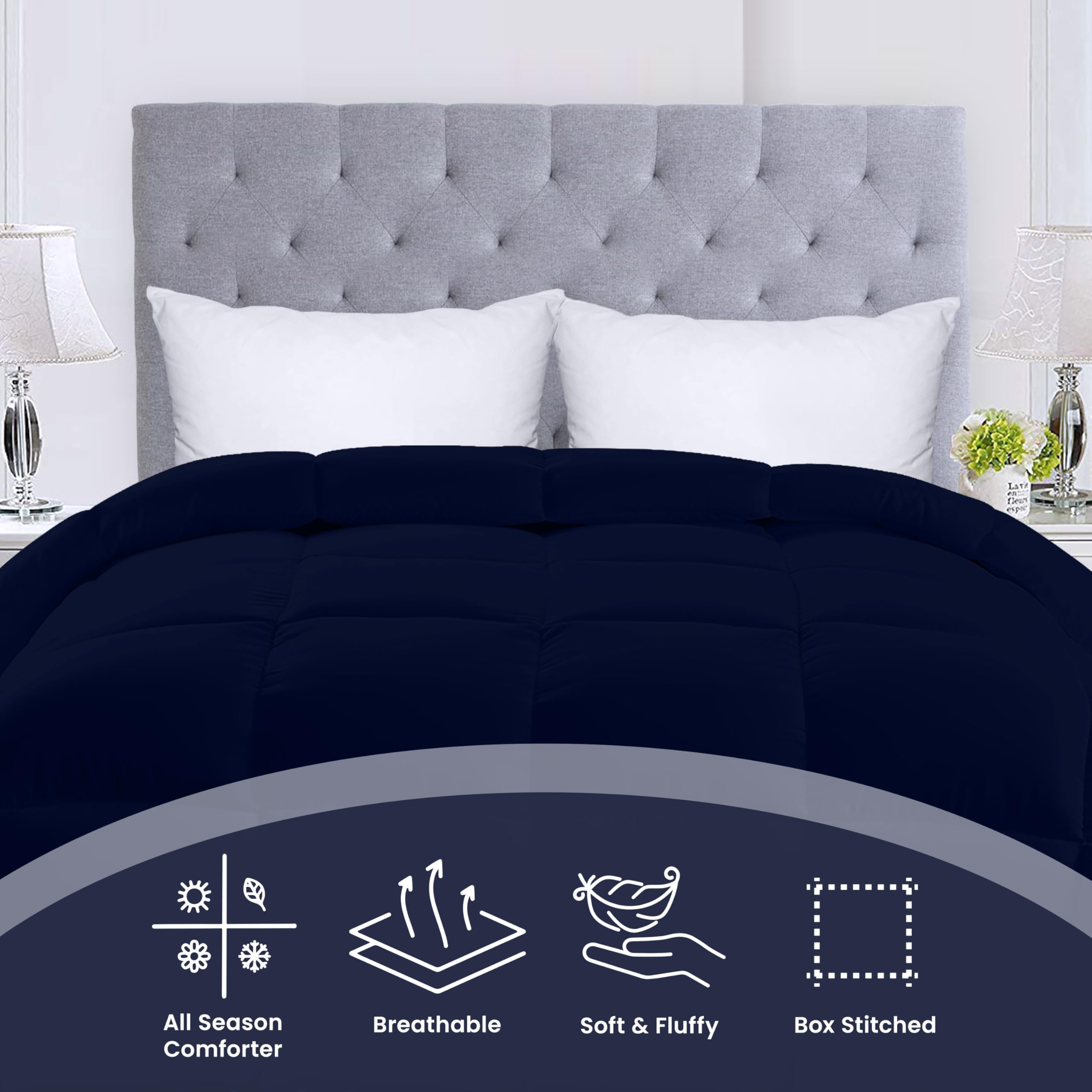 Foto 4 pulgar | Ropa De Cama Edreforter Utopia, Tamaño King, Para Todas Las Estaciones, Color Azul Marino - Venta Internacional.