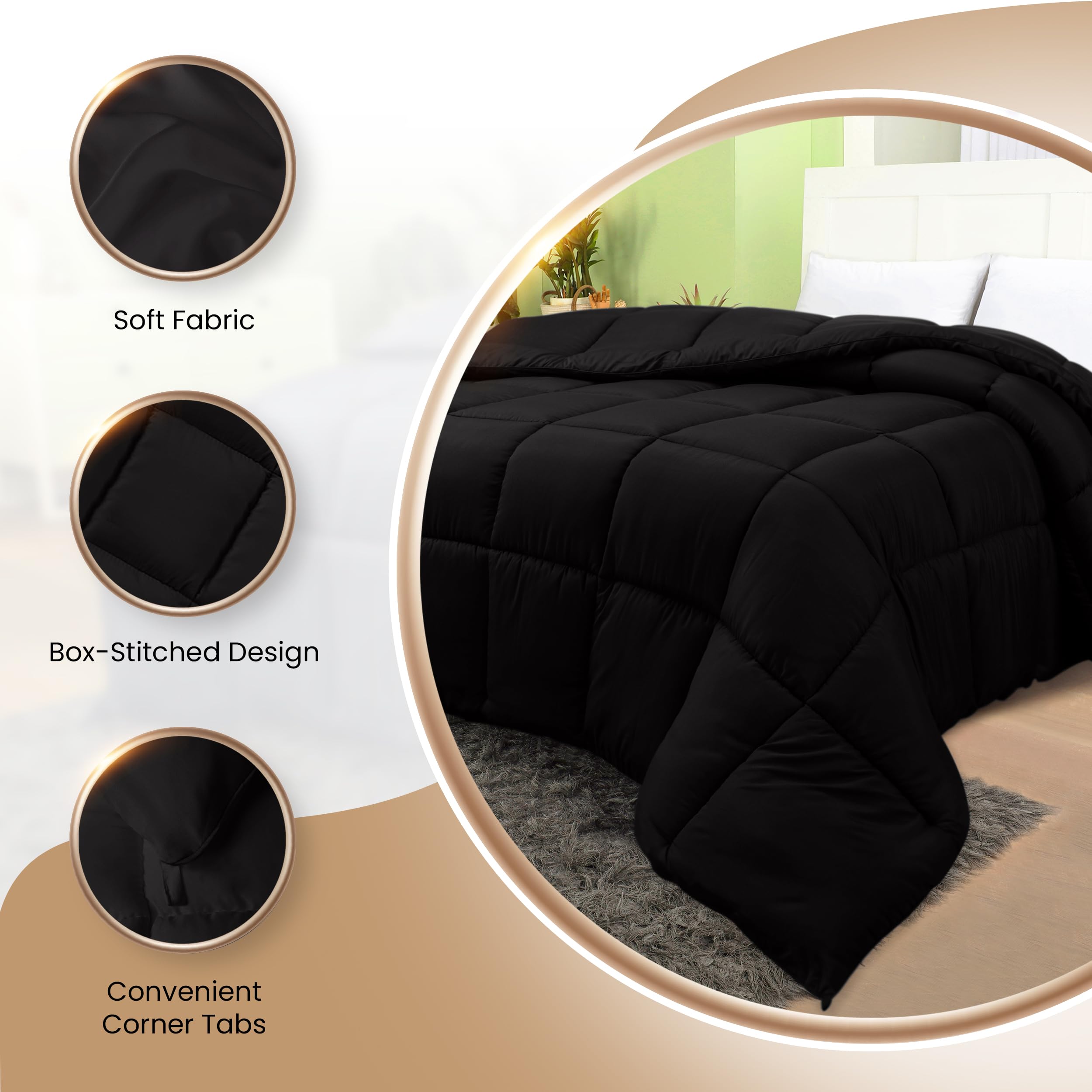 Foto 7 pulgar | Ropa De Cama Edreforter Utopia, Tamaño King, Para Todas Las Estaciones, Negra (paquete De 3) - Venta Internacional.