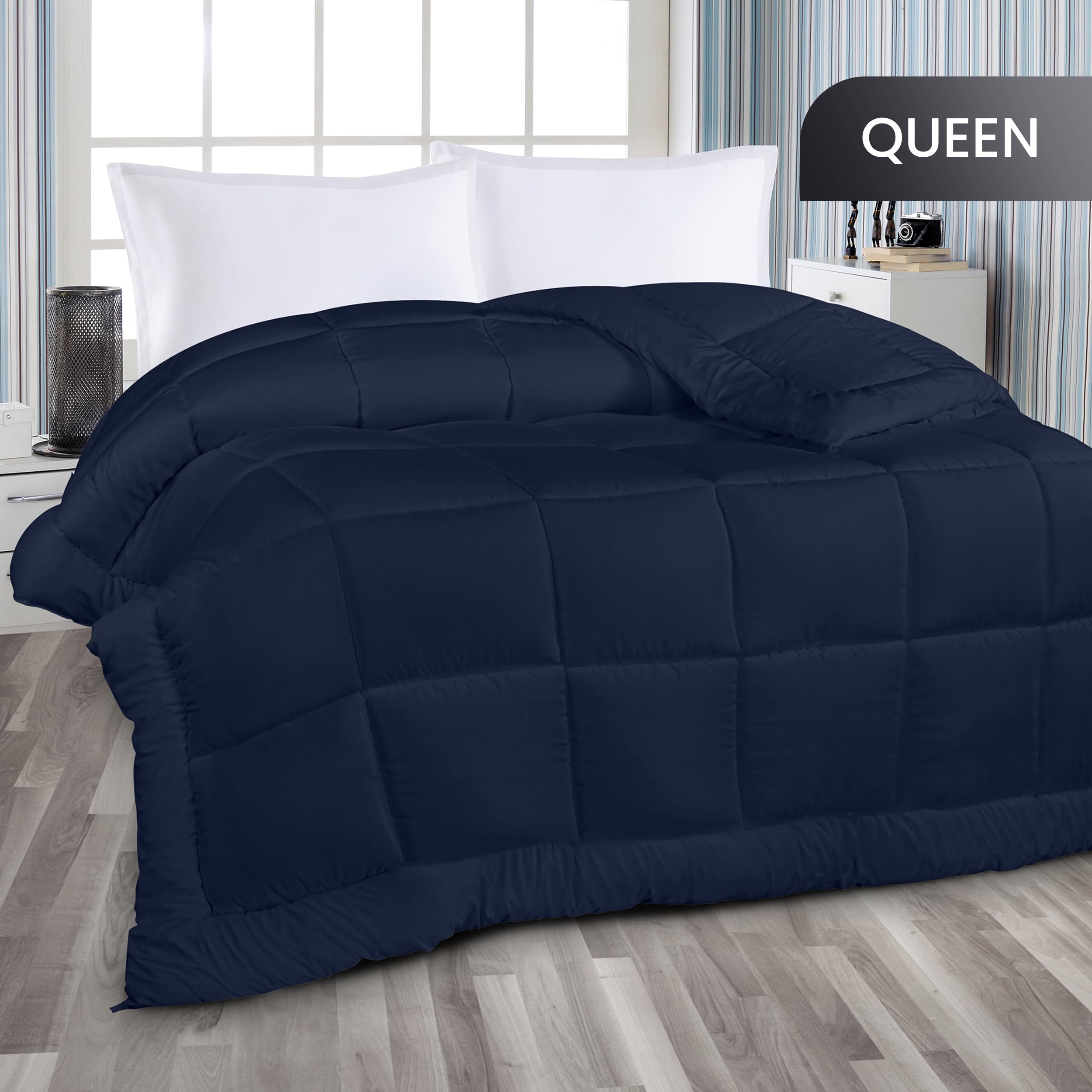 Foto 3 pulgar | Ropa De Cama Edredon Utopia Para Todas Las Estaciones, Plumón Alt Queen, Azul Marino - Venta Internacional.