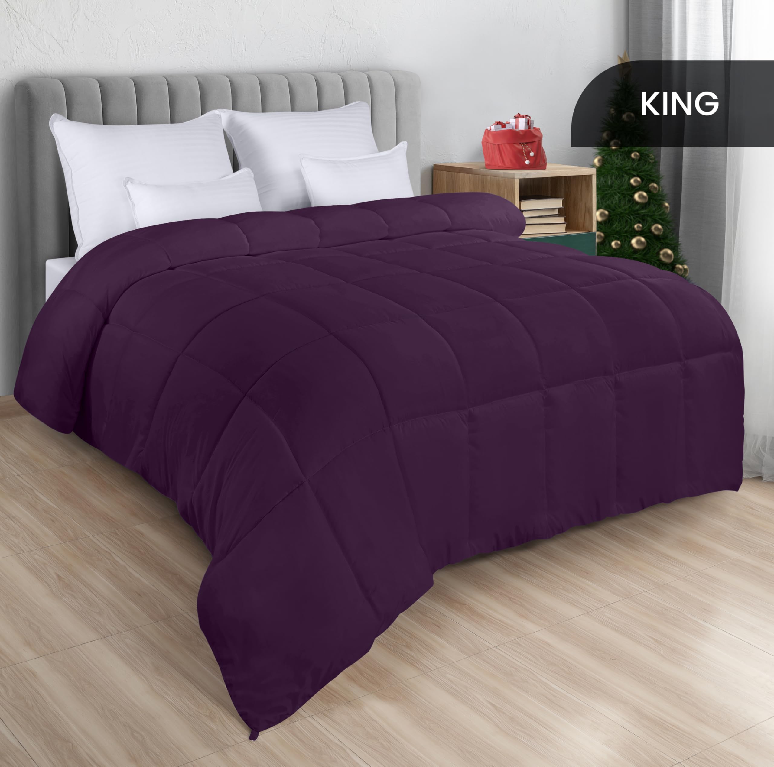 Foto 3 pulgar | Ropa De Cama Edredon Utopia, Tamaño King, Para Todas Las Estaciones, Color Ciruela - Venta Internacional.