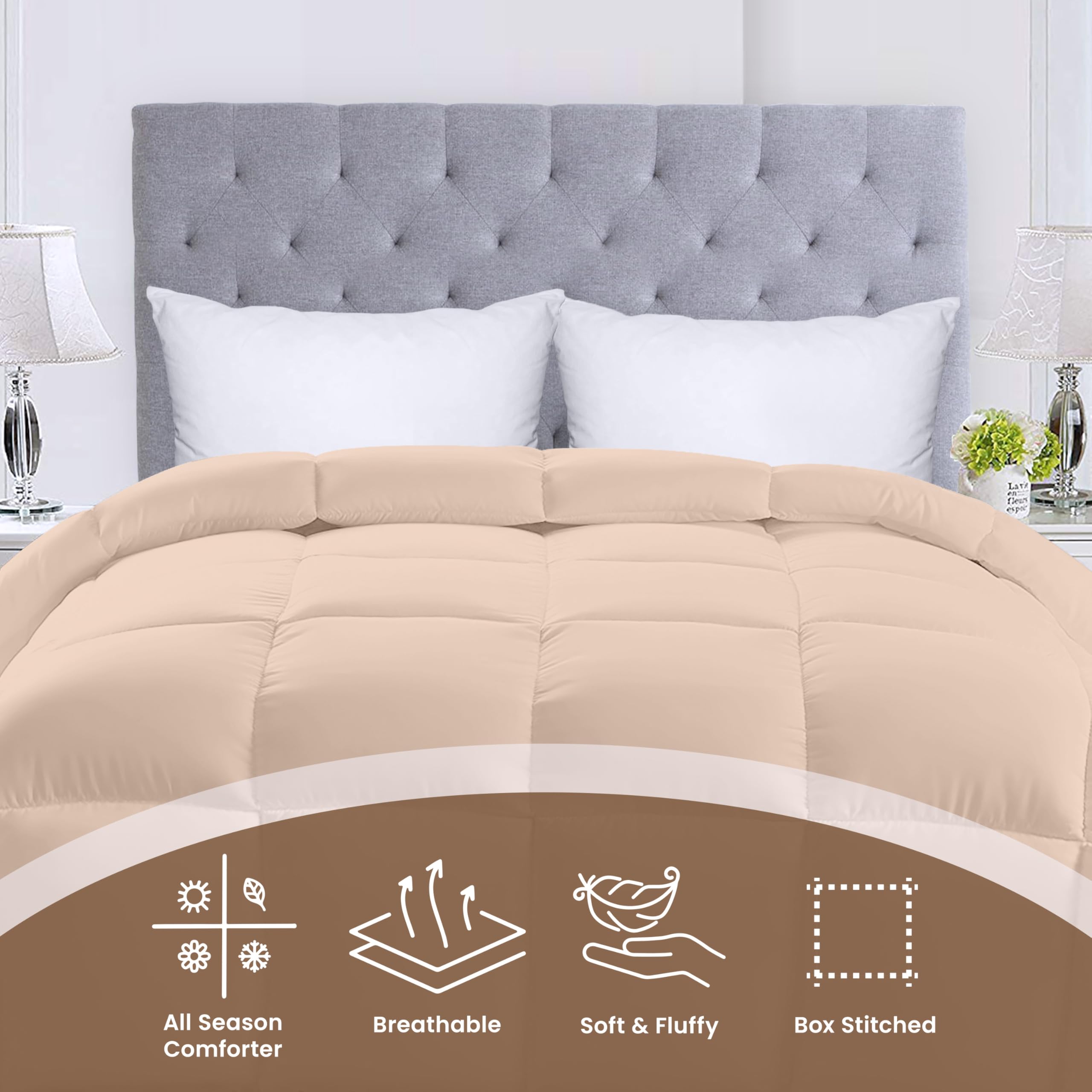 Foto 4 pulgar | Ropa De Cama Edreforter Utopia, Tamaño Queen, Plumón Alternativo, Color Beige - Venta Internacional.