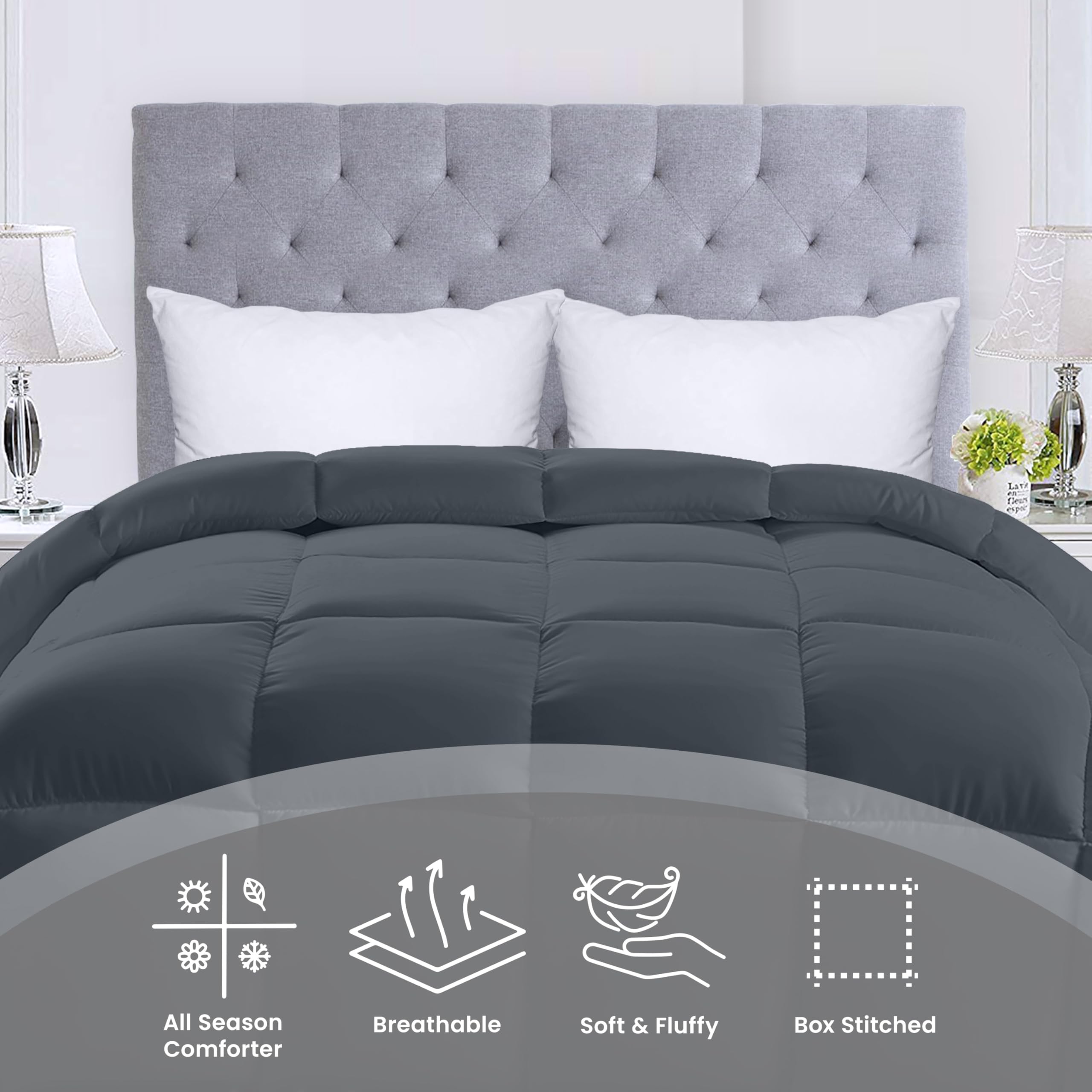Foto 4 pulgar | Ropa De Cama Edreforter Utopia, Tamaño King, Para Todas Las Estaciones, Gris - Venta Internacional.
