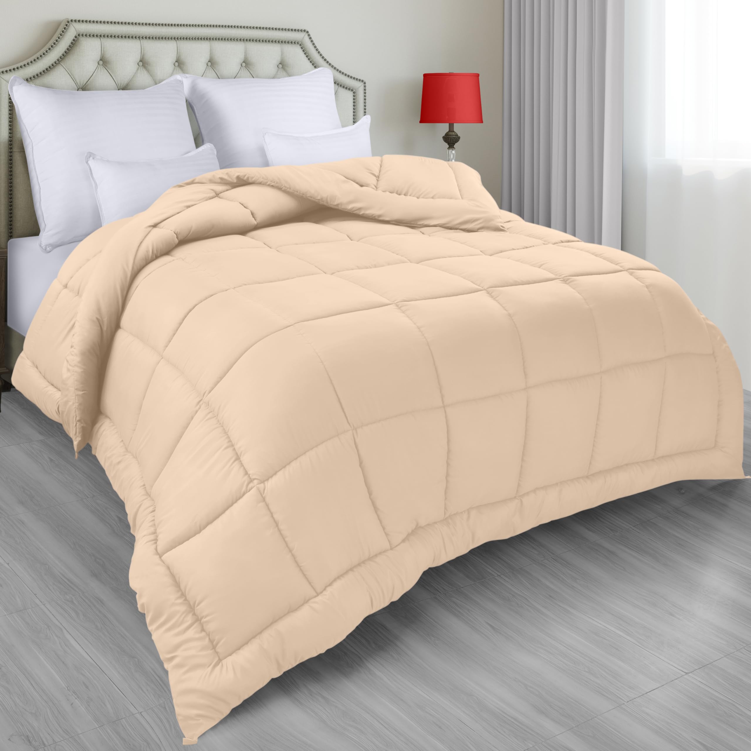 Ropa De Cama Edredon Utopia De Plumón Para Todas Las Estaciones, Color Beige - Venta Internacional.