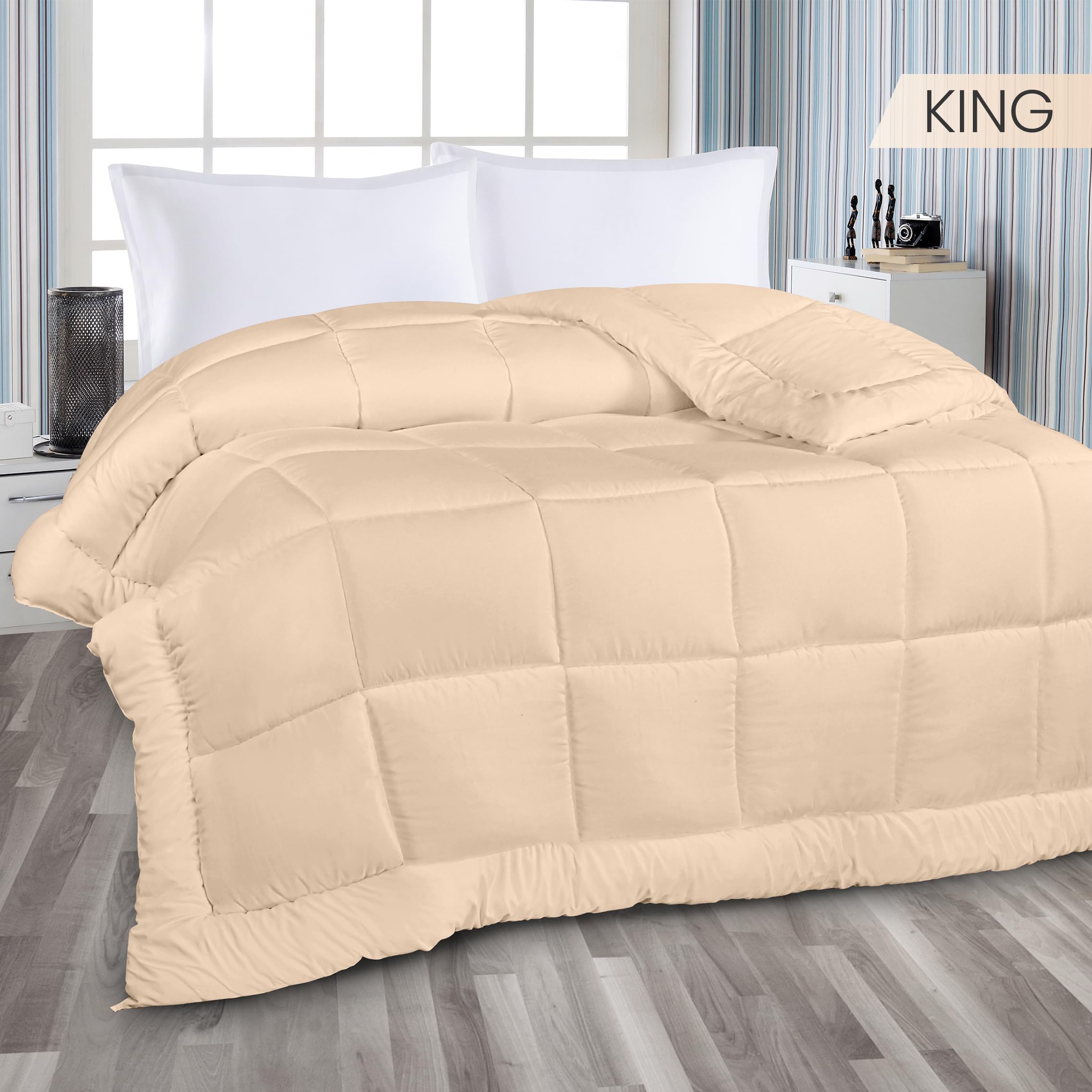 Foto 3 pulgar | Ropa De Cama Edredon Utopia De Plumón Para Todas Las Estaciones, Color Beige - Venta Internacional.