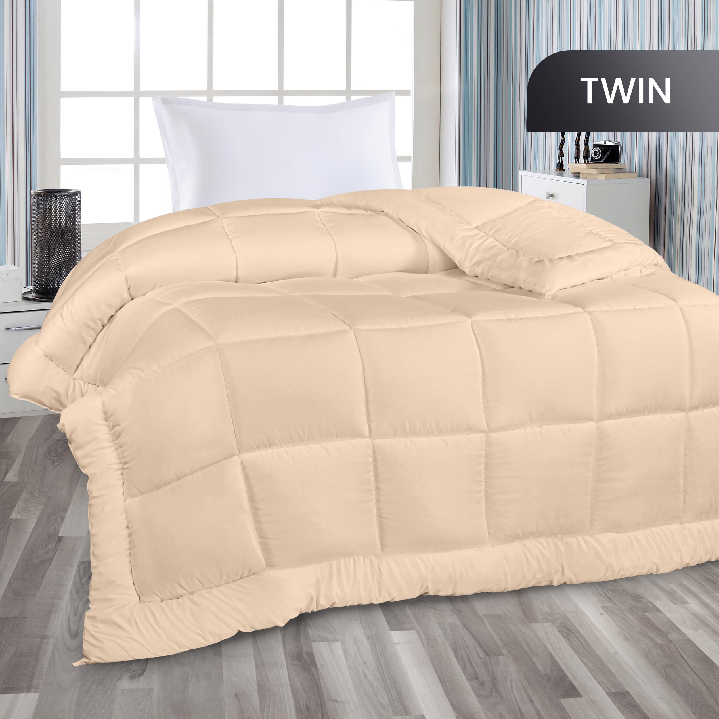 Foto 2 | Ropa De Cama Edredon Utopia Para Todas Las Estaciones, De Plumón Alt Twin (beige) - Venta Internacional.