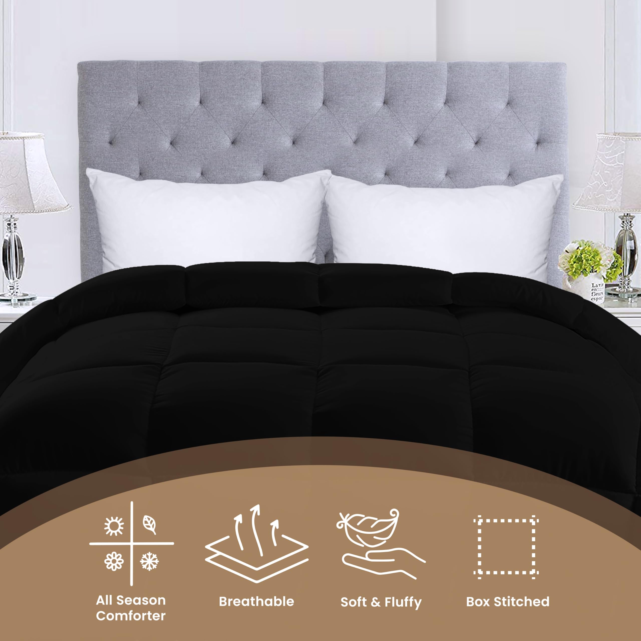 Foto 4 pulgar | Ropa De Cama Edreforter Utopia, Tamaño King, Para Todas Las Estaciones, Color Negro - Venta Internacional.