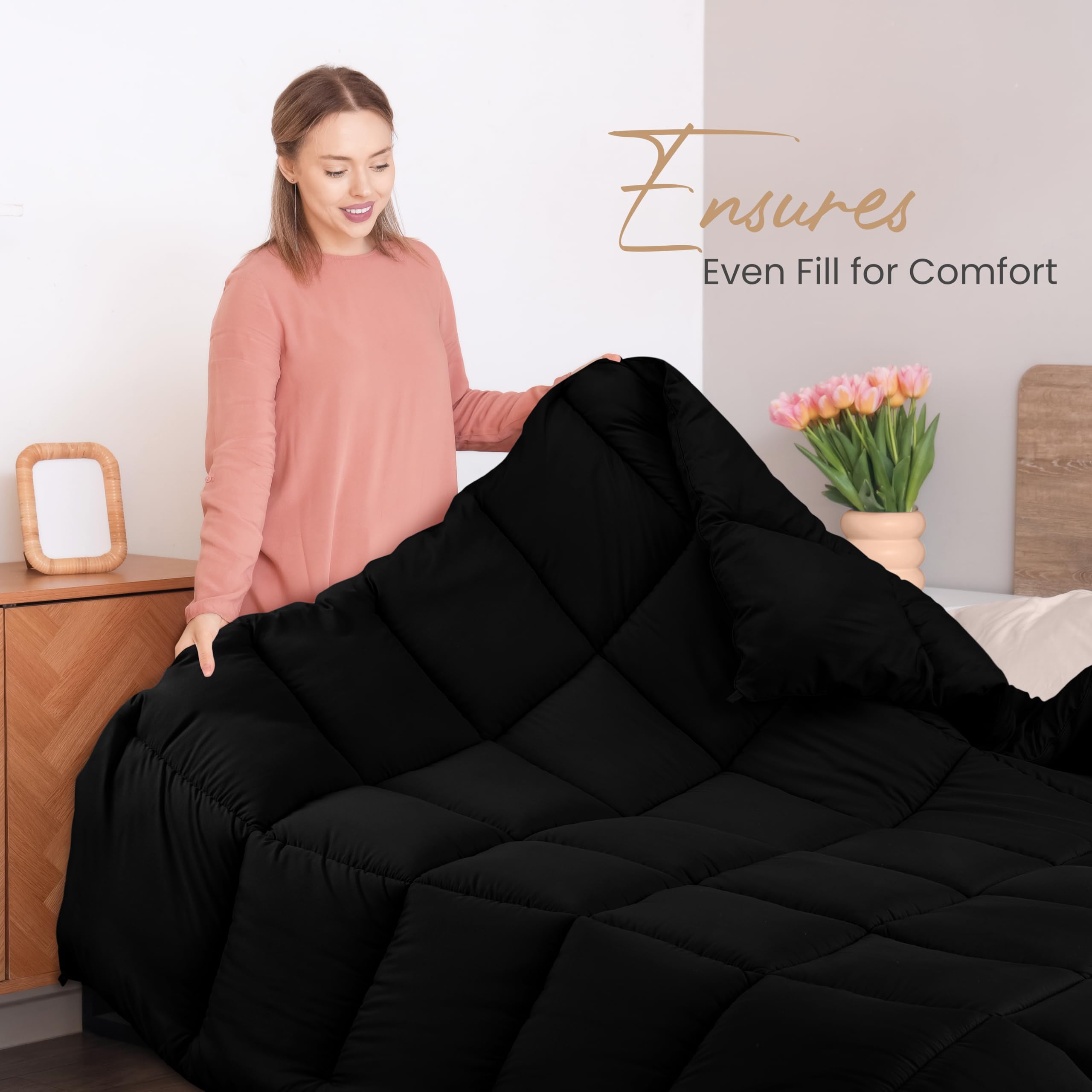 Foto 5 pulgar | Ropa De Cama Edreforter Utopia, Tamaño King, Para Todas Las Estaciones, Color Negro - Venta Internacional.