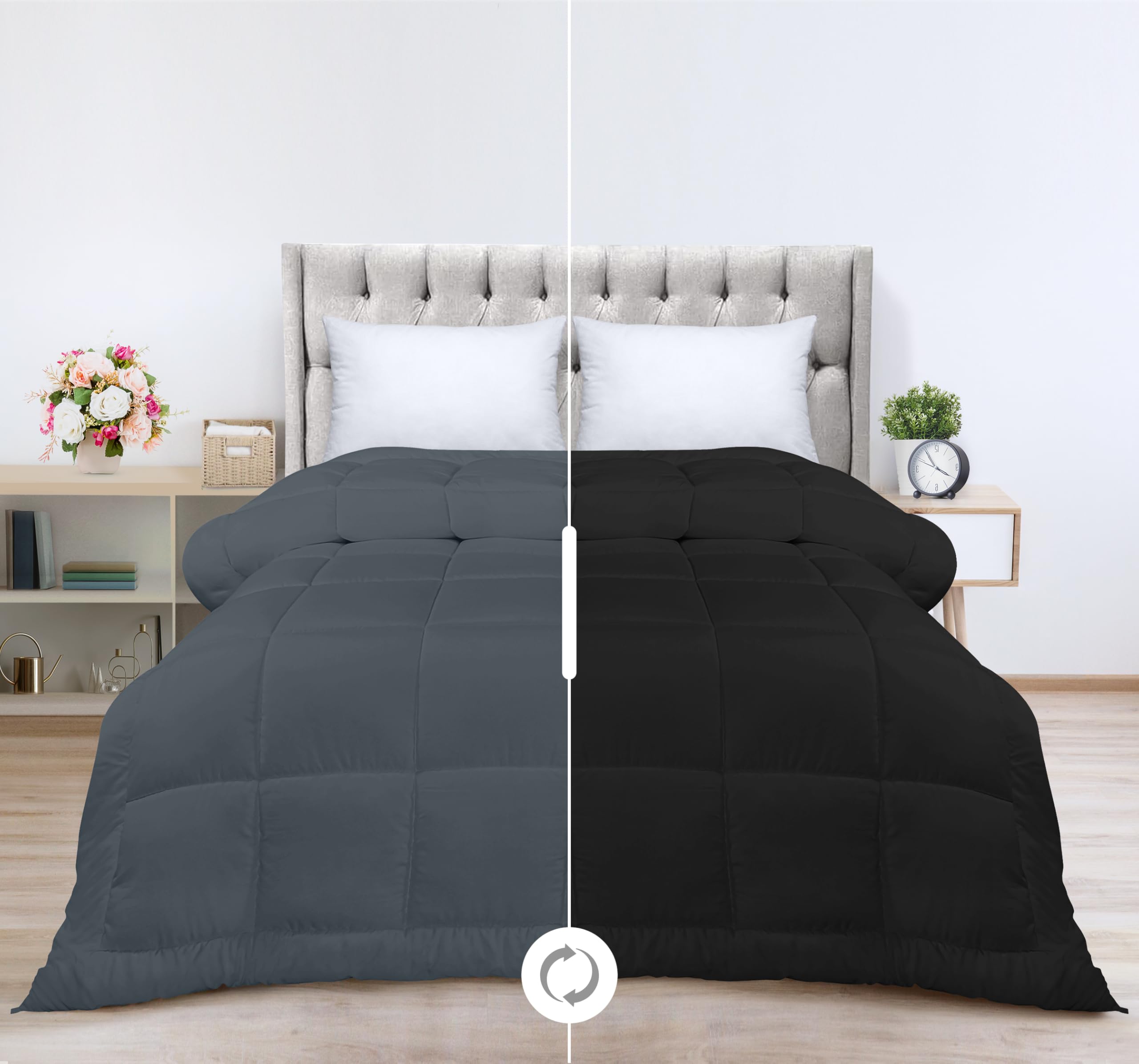 Foto 2 pulgar | Ropa De Cama Edreforter Utopia Para Todas Las Estaciones, Tamaño Queen, Color Negro Y Gris - Venta Internacional.