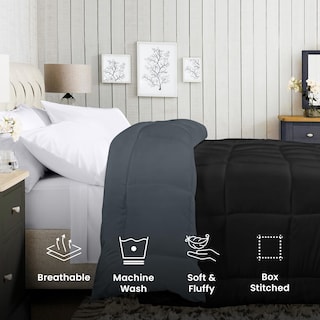 Foto 3 | Ropa De Cama Edreforter Utopia Para Todas Las Estaciones, Tamaño Queen, Color Negro Y Gris - Venta Internacional.