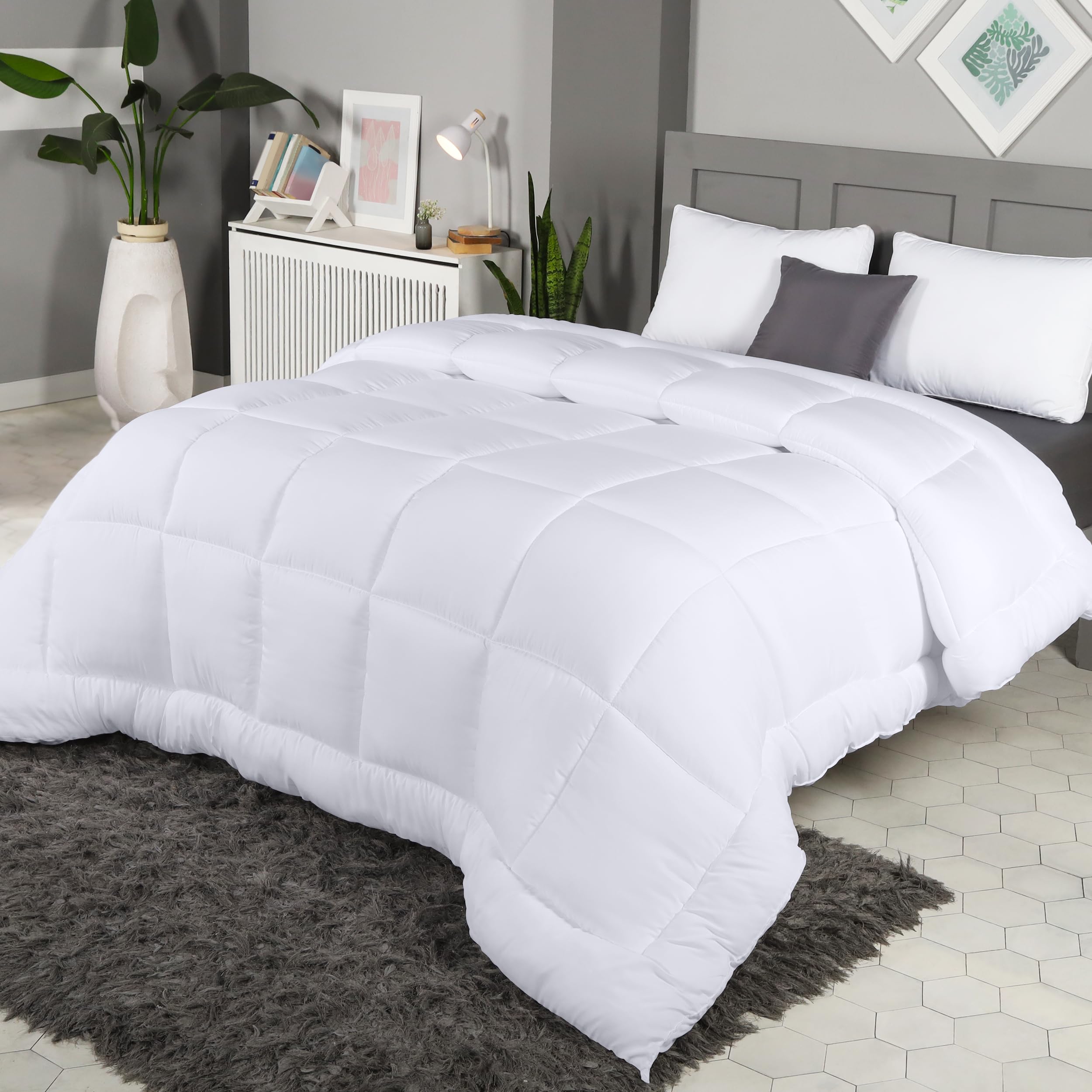 Foto 2 pulgar | Ropa De Cama Edredon Utopia Para Todas Las Estaciones, Plumón Alt Queen, Color Blanco - Venta Internacional.