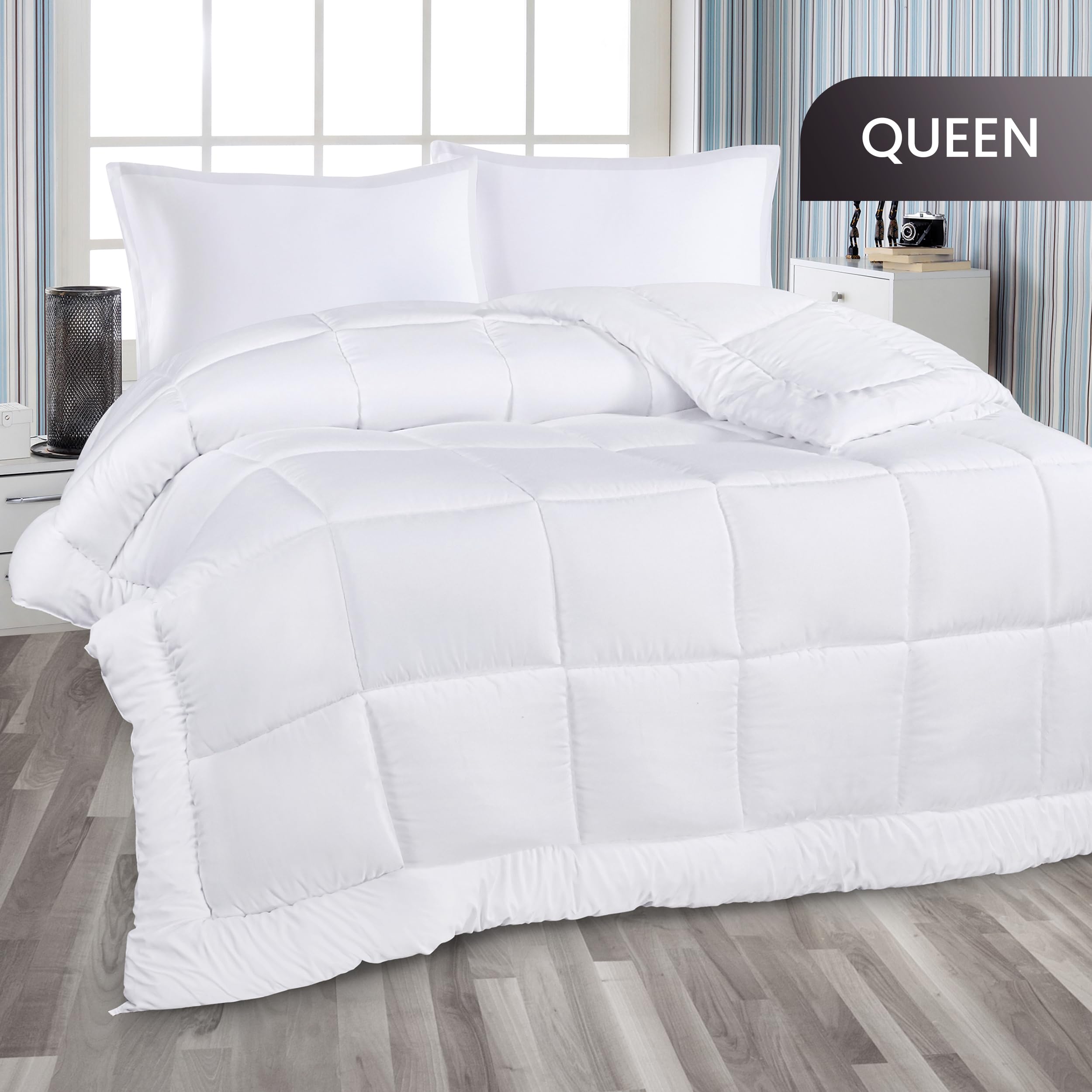 Foto 3 pulgar | Ropa De Cama Edredon Utopia Para Todas Las Estaciones, Plumón Alt Queen, Color Blanco - Venta Internacional.