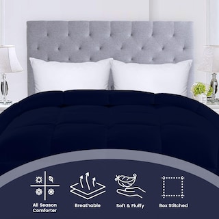 Foto 3 | Ropa De Cama Edredon Utopia Para Todas Las Estaciones, 250 G/m², Doble Color Azul Marino - Venta Internacional.