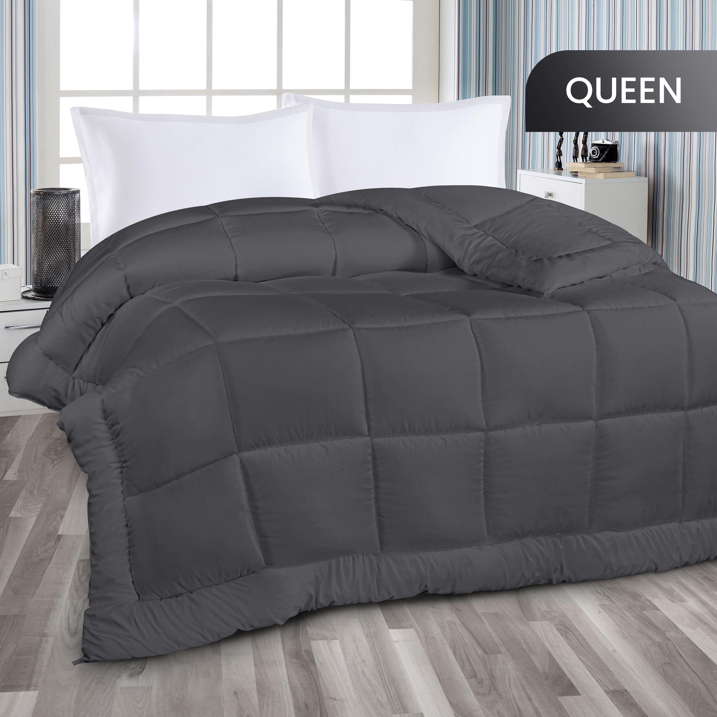Foto 3 pulgar | Ropa De Cama Edredon Utopia Para Todas Las Estaciones, Plumón, Color Gris - Venta Internacional.