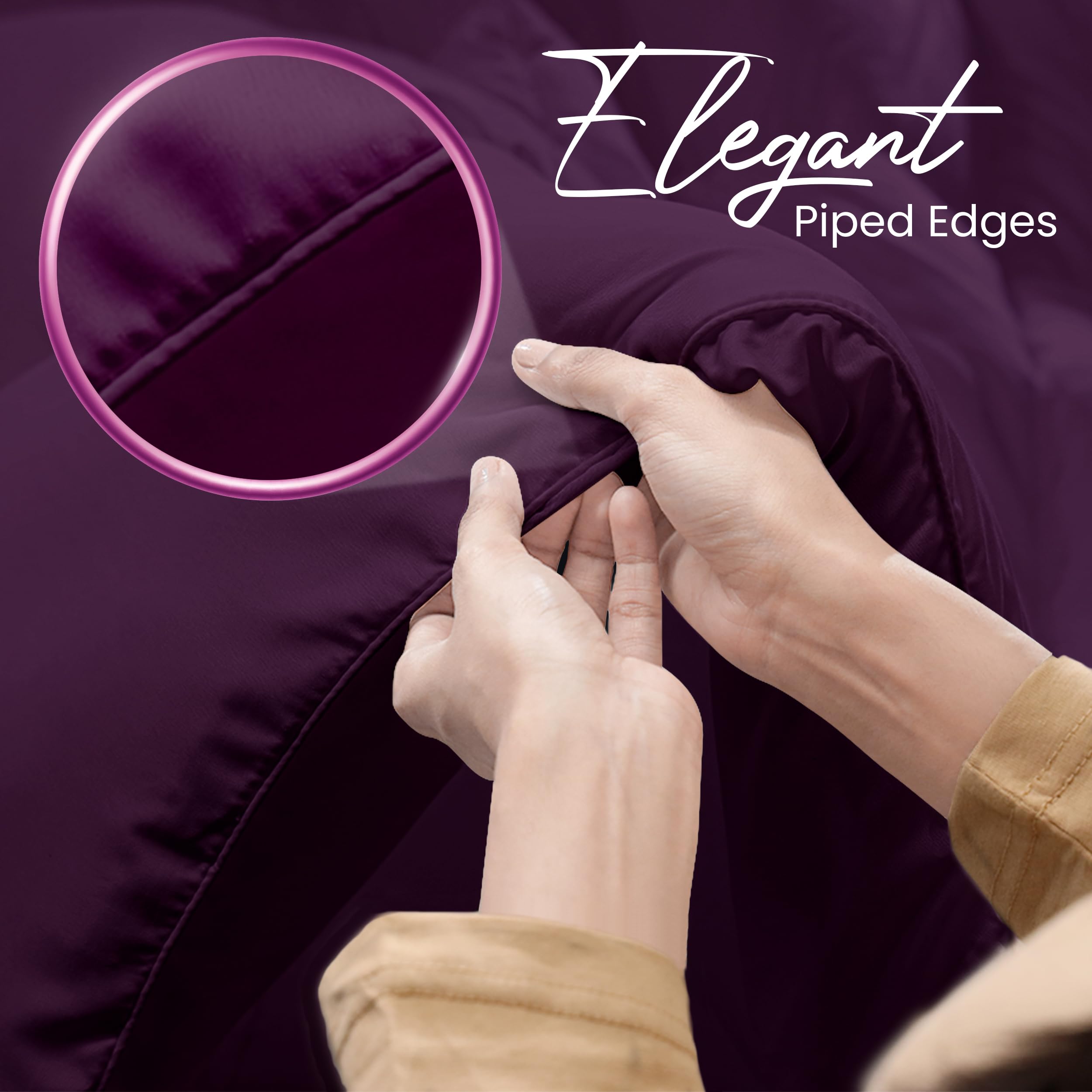 Foto 6 pulgar | Ropa De Cama Edredón Utopia, Talla Doble, Alternativa De Plumón, Color Ciruela - Venta Internacional.