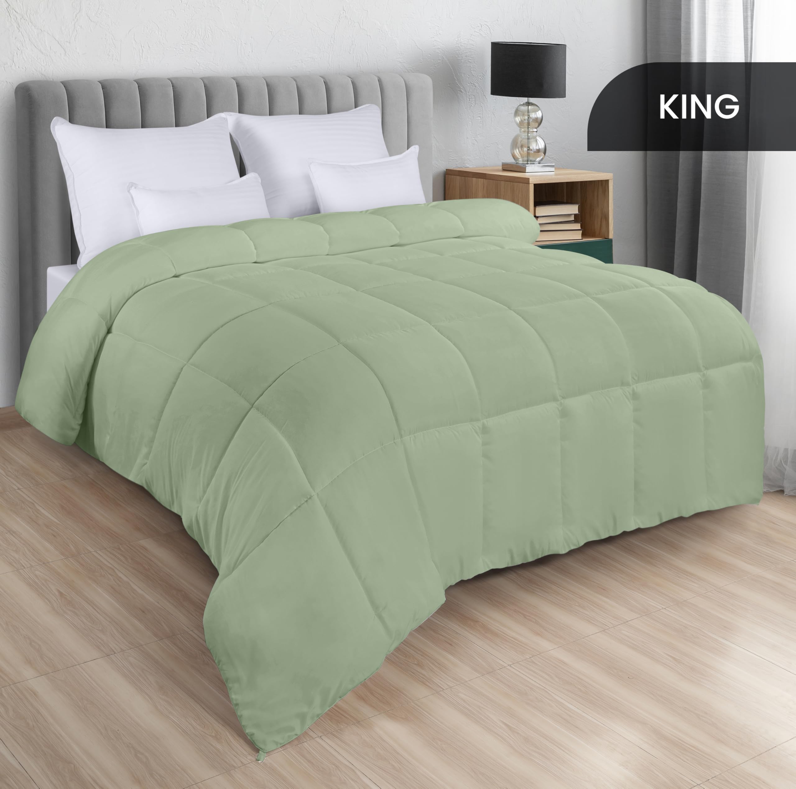 Foto 3 pulgar | Ropa De Cama Edreforter Utopia, Tamaño King, Para Todas Las Estaciones, Color Verde Salvia - Venta Internacional.