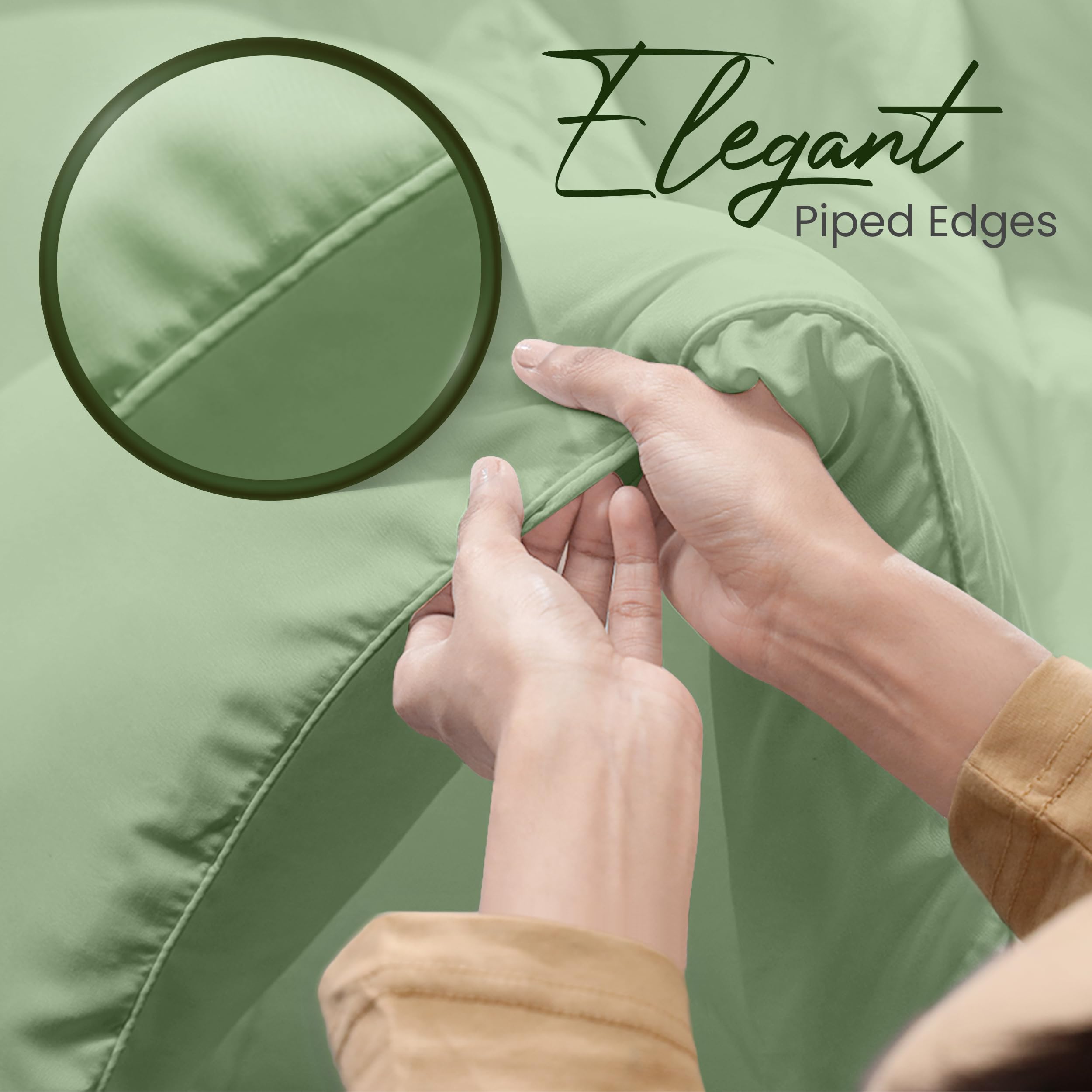 Foto 6 pulgar | Ropa De Cama Edreforter Utopia, Tamaño King, Para Todas Las Estaciones, Color Verde Salvia - Venta Internacional.