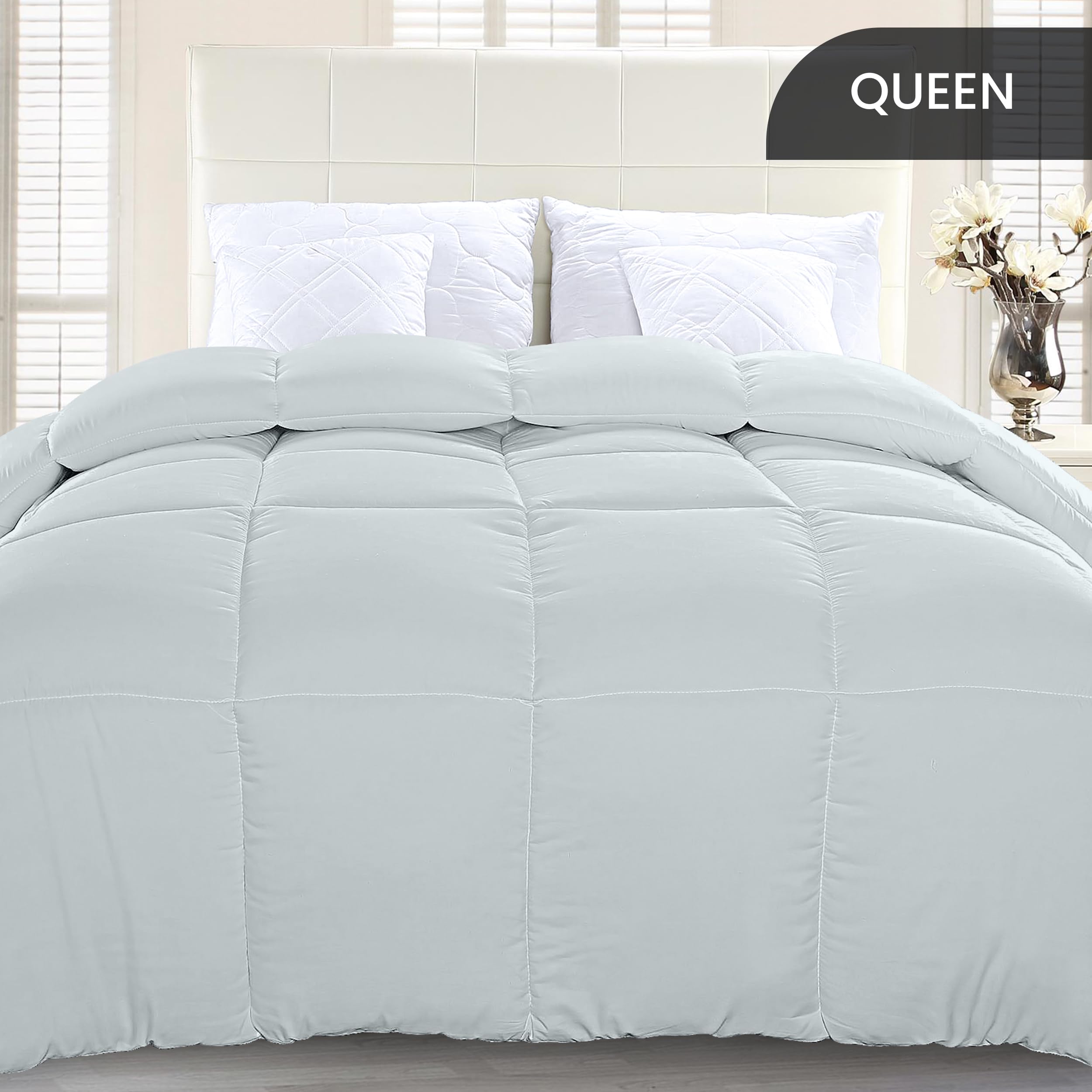Foto 2 | Edredón Con Relleno De Edredón Utopia Bedding Queen, Color Gris Claro - Venta Internacional.