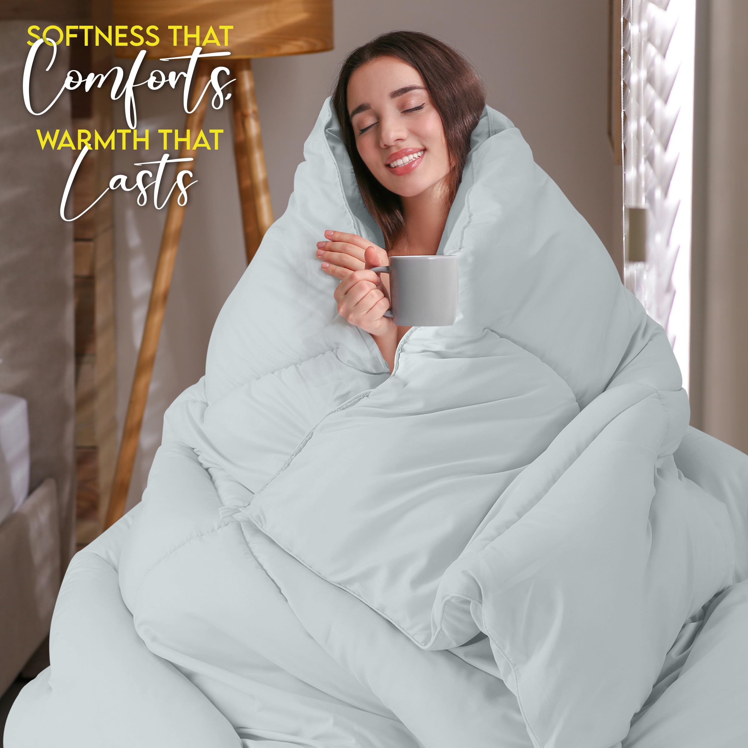 Foto 4 | Edredón Con Relleno De Edredón Utopia Bedding Queen, Color Gris Claro - Venta Internacional.