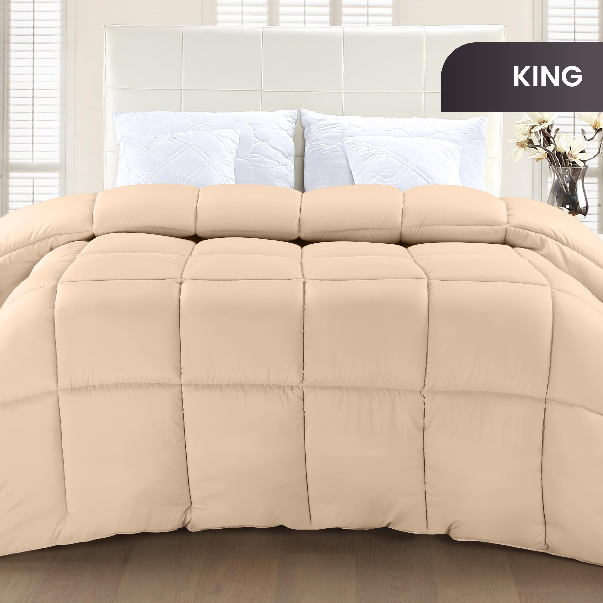 Foto 3 pulgar | Edredón Con Relleno De Edredón Utopia Bedding, Tamaño King, Beige, X3 - Venta Internacional.