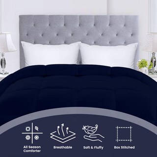 Foto 3 | Ropa De Cama Comforter Utopia, Tamaño Queen, Para Todas Las Estaciones, Azul Marino, Paquete De 4 - Venta Internacional