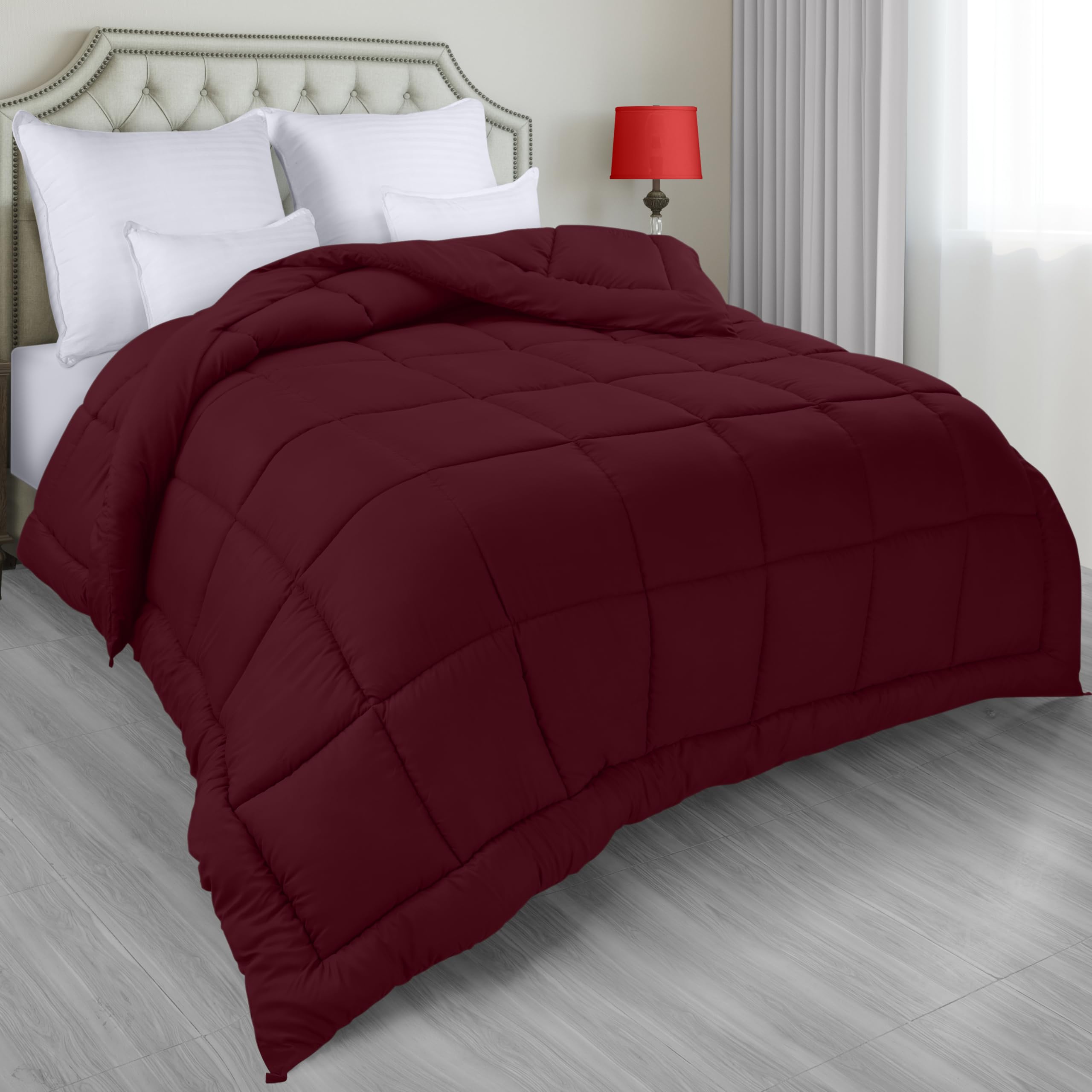 Foto 1 | Ropa De Cama Edredon Utopia Para Todas Las Estaciones, Plumón Alt King, Color Burdeos - Venta Internacional.