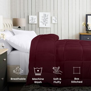 Foto 3 | Ropa De Cama Edredon Utopia Para Todas Las Estaciones, Plumón Alt King, Color Burdeos - Venta Internacional.
