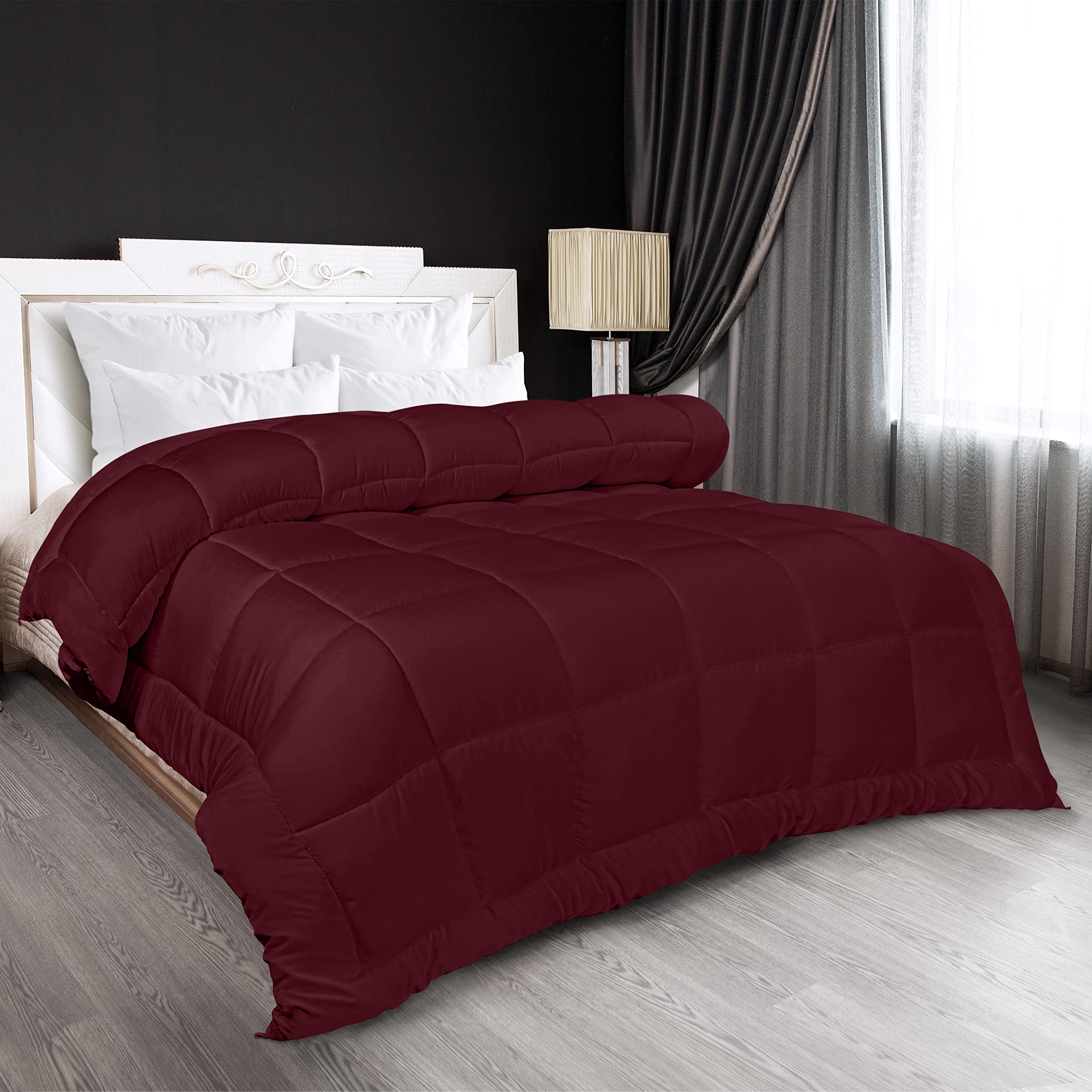 Foto 5 pulgar | Ropa De Cama Edredon Utopia Para Todas Las Estaciones, Plumón Alt King, Color Burdeos - Venta Internacional.