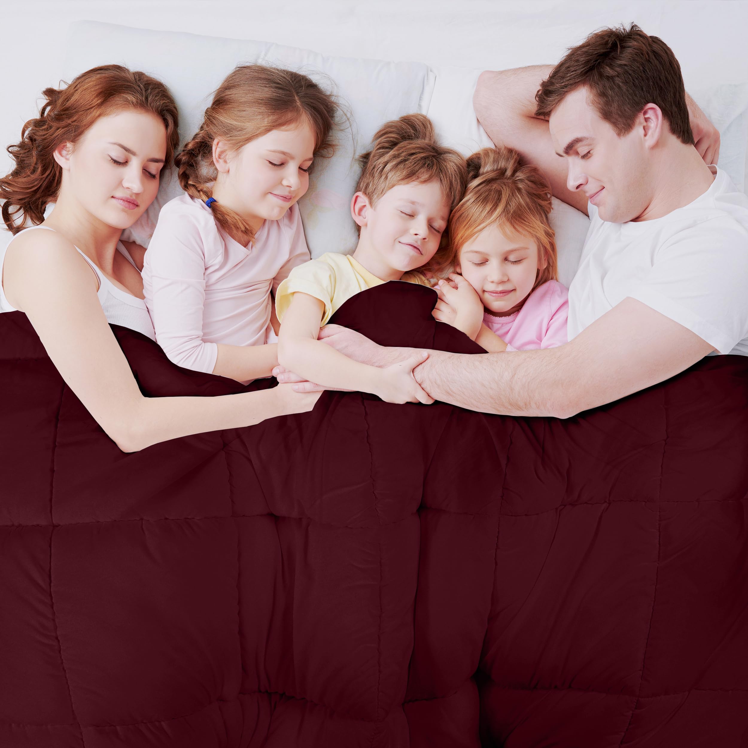 Foto 8 pulgar | Ropa De Cama Edredon Utopia Para Todas Las Estaciones, Plumón Alt King, Color Burdeos - Venta Internacional.
