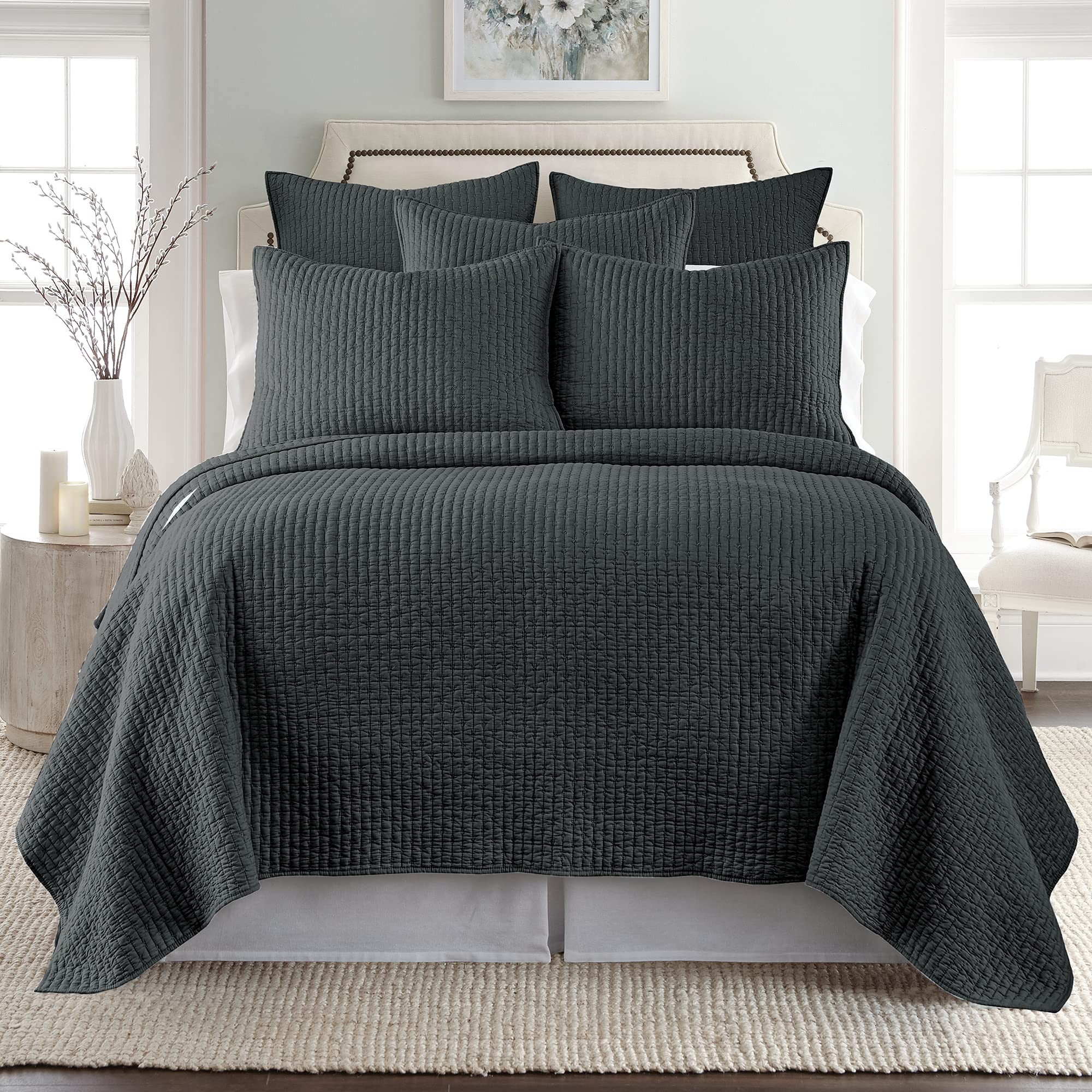 Foto 2 pulgar | Set de Edredón Levtex Home Cross Stitch Charcoal King 270x230 Cm - Venta Internacional
