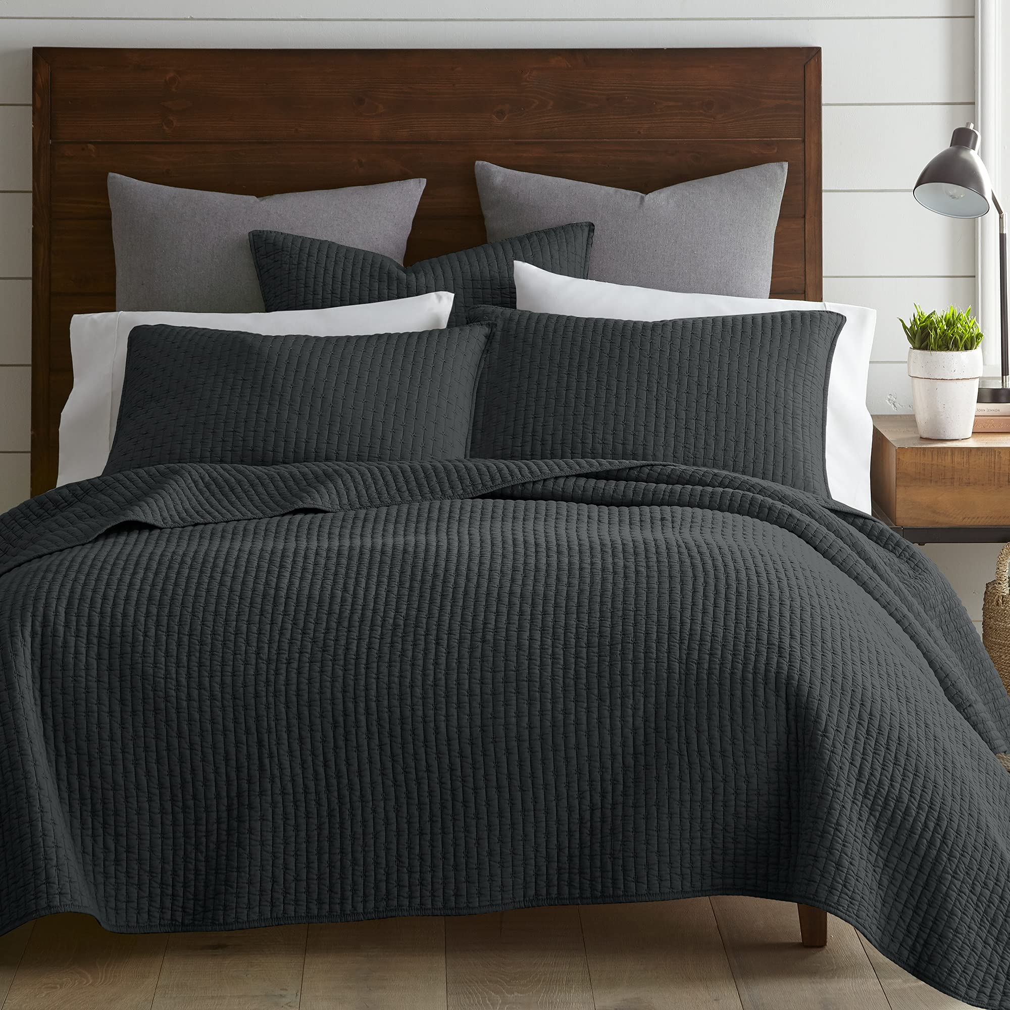 Foto 3 pulgar | Set de Edredón Levtex Home Cross Stitch Charcoal King 270x230 Cm - Venta Internacional