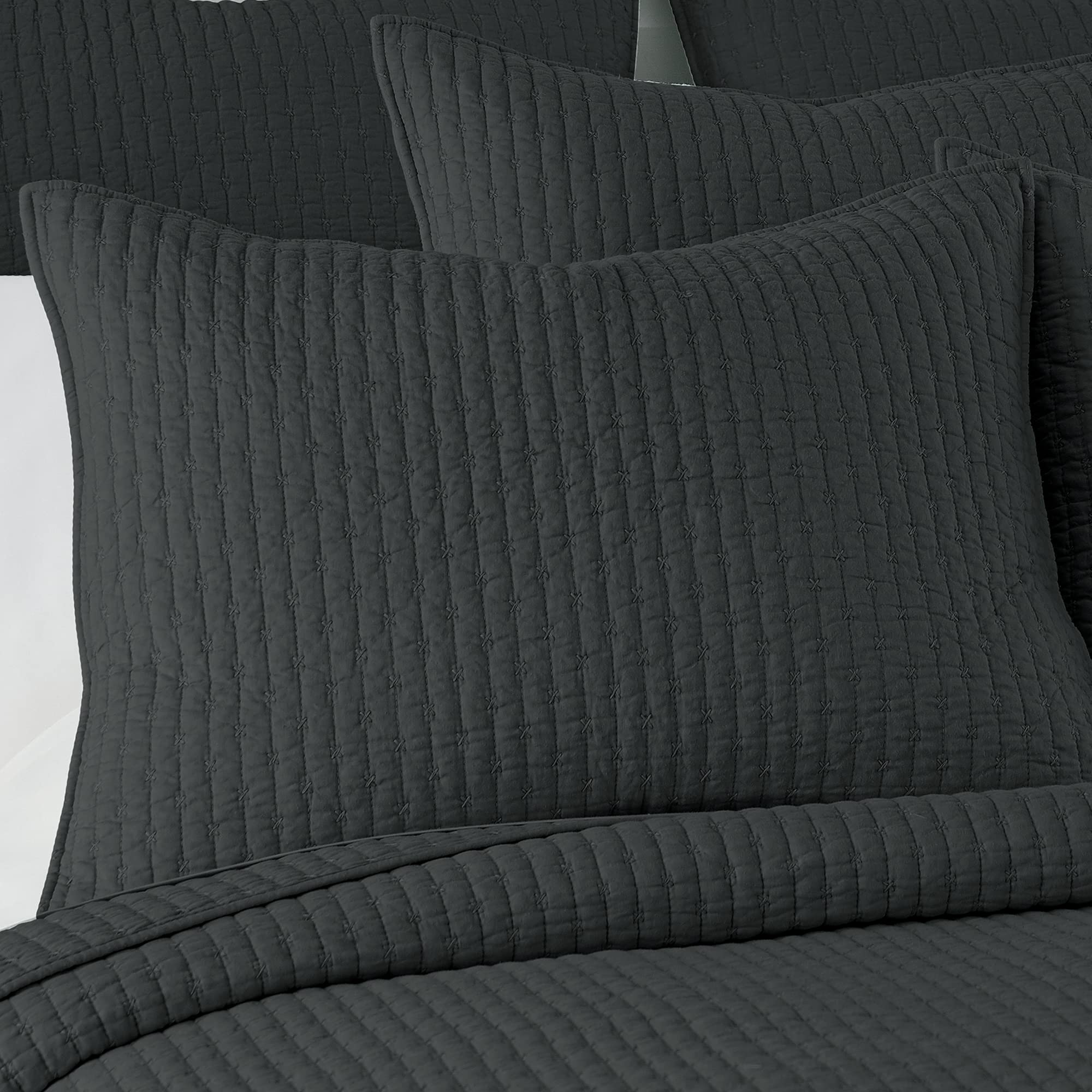 Foto 4 pulgar | Set de Edredón Levtex Home Cross Stitch Charcoal King 270x230 Cm - Venta Internacional