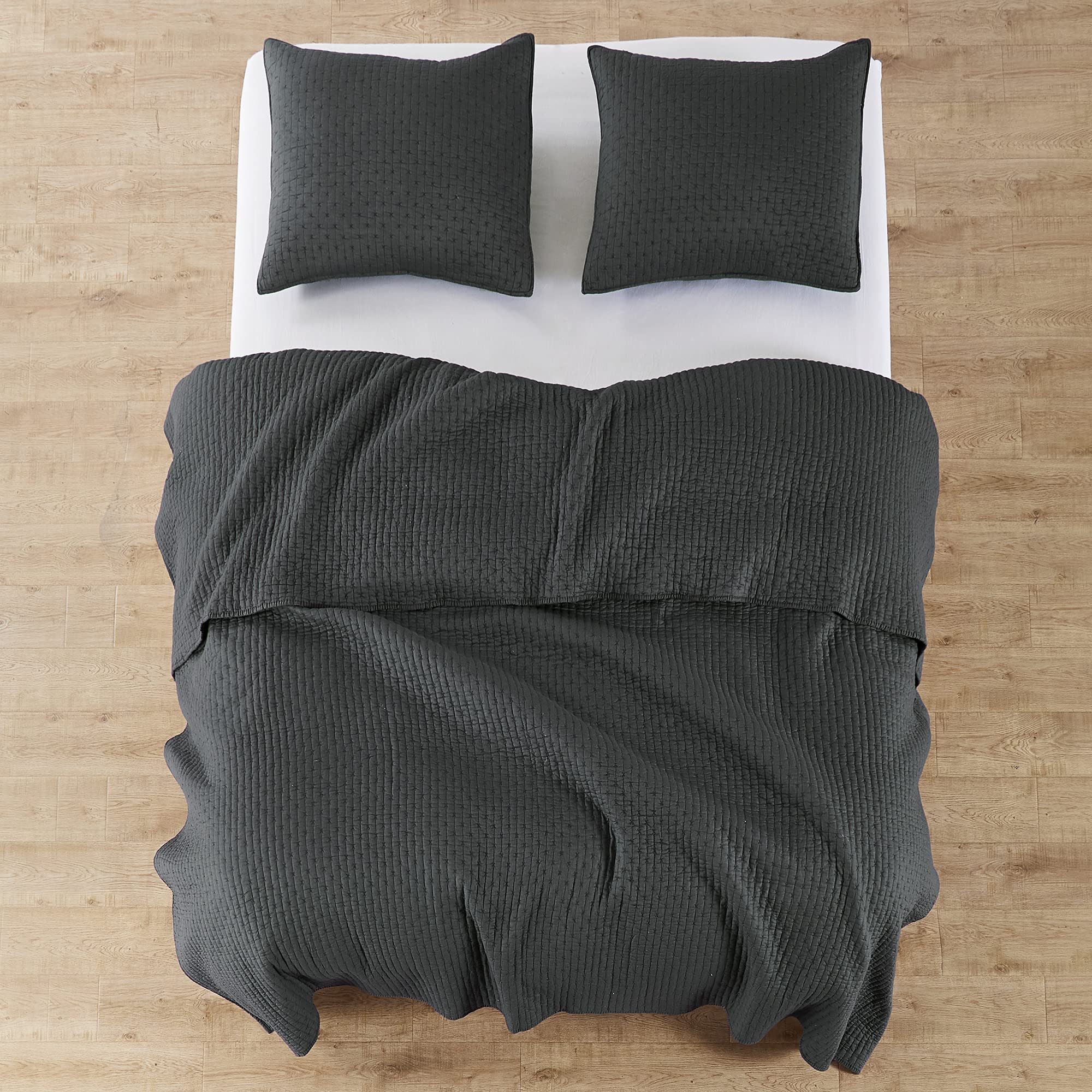 Foto 4 | Set de Edredón Levtex Home Cross Stitch Charcoal King 270x230 Cm - Venta Internacional