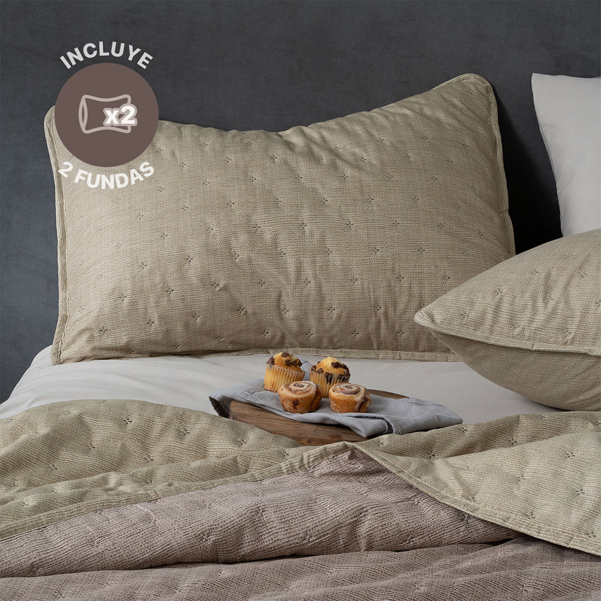 Foto 4 pulgar | Edredón Ligero King Size Con Fundas De Almohada Real Textil Pinsonic Doble Vista Elionora