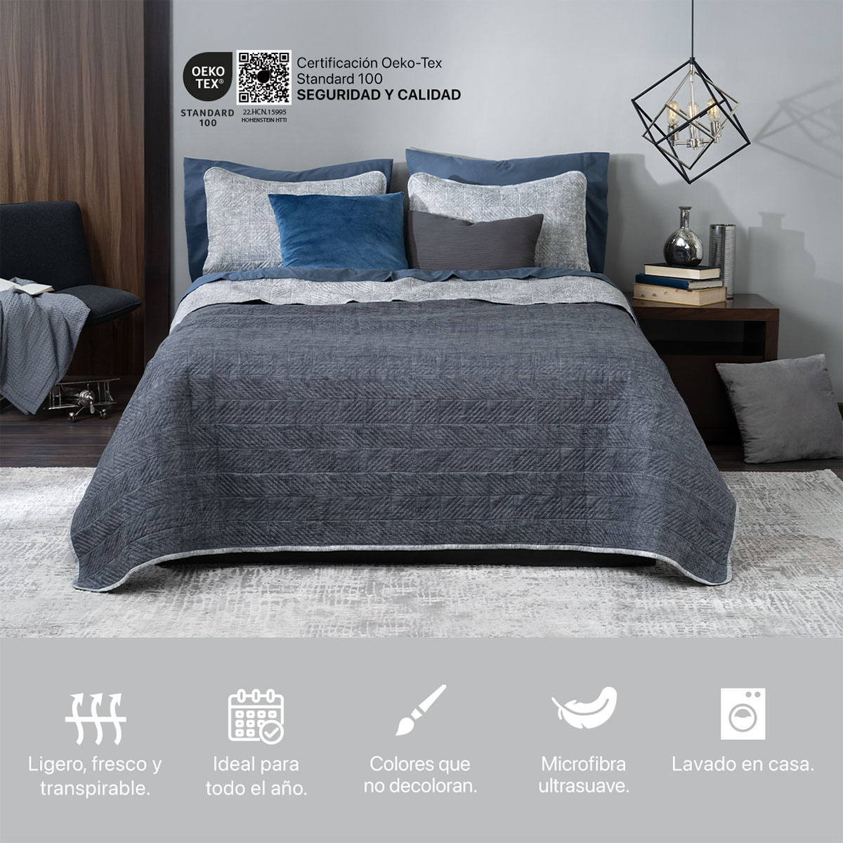 Foto 6 | Edredón Ligero Individual Con Funda De Almohada Real Textil Pinsonic Doble Vista Giza