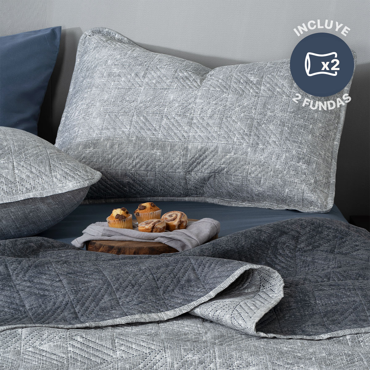Foto 4 pulgar | Edredón Ligero King Size Con Fundas De Almohada Real Textil Pinsonic Doble Vista Giza
