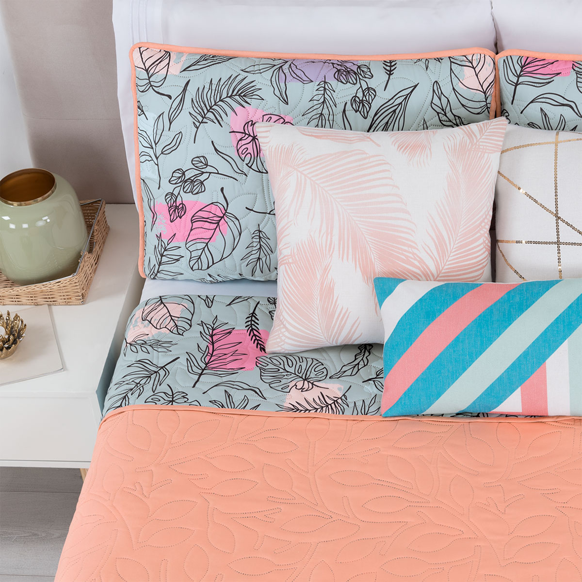 Foto 7 | Edredón Ligero Matrimonial Con Fundas De Almohada Real Textil Pinsonic Doble Vista Jaspe
