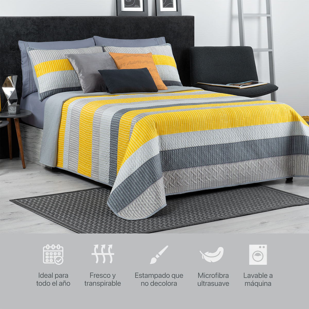 Foto 6 | Edredón Ligero Individual Con Funda De Almohada Real Textil Pinsonic Doble Vista Fenicio