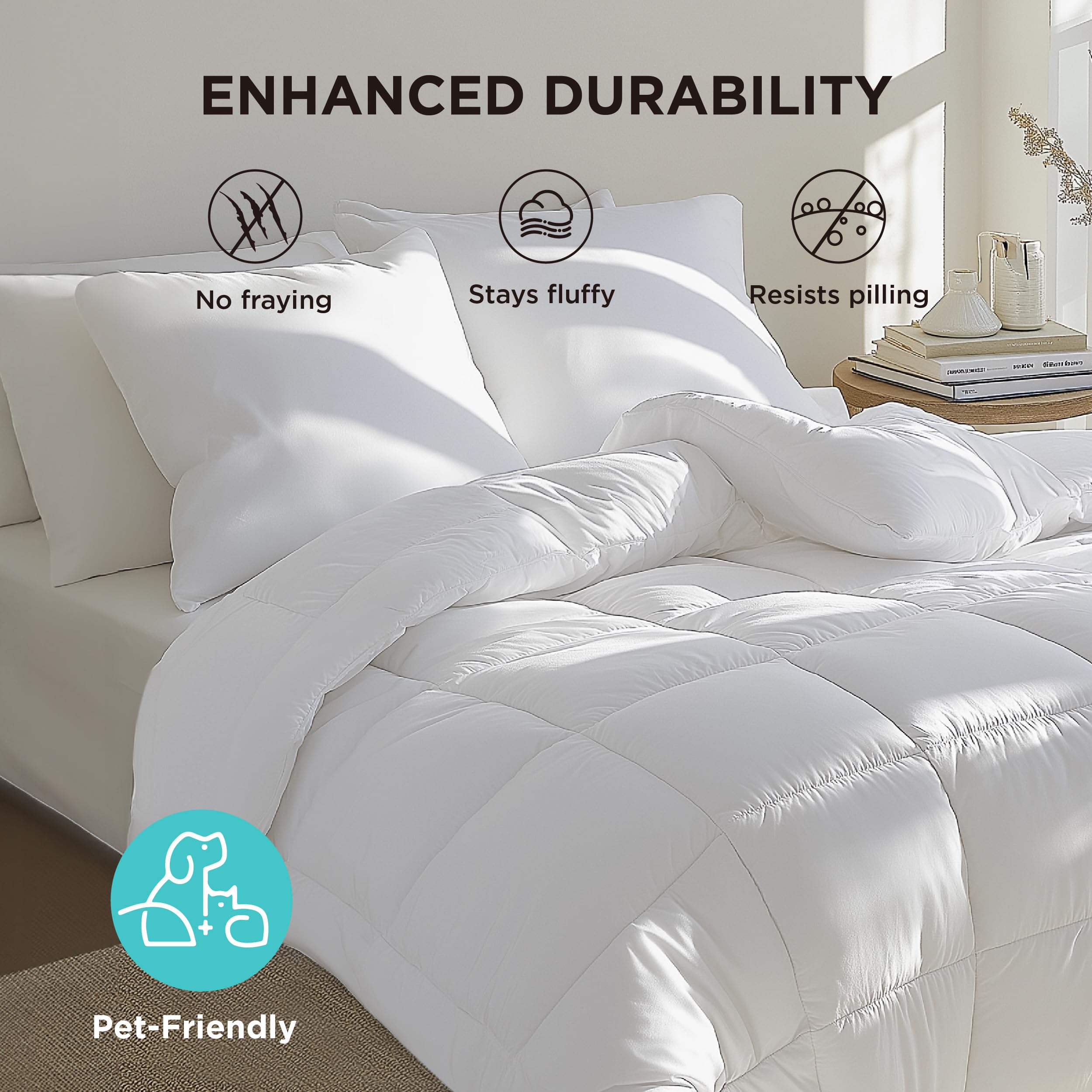 Foto 7 | Edredón Con Relleno De Edredón, Cama Alaskan King, Color Blanco, Para Todas Las Estaciones - Venta Internacional.