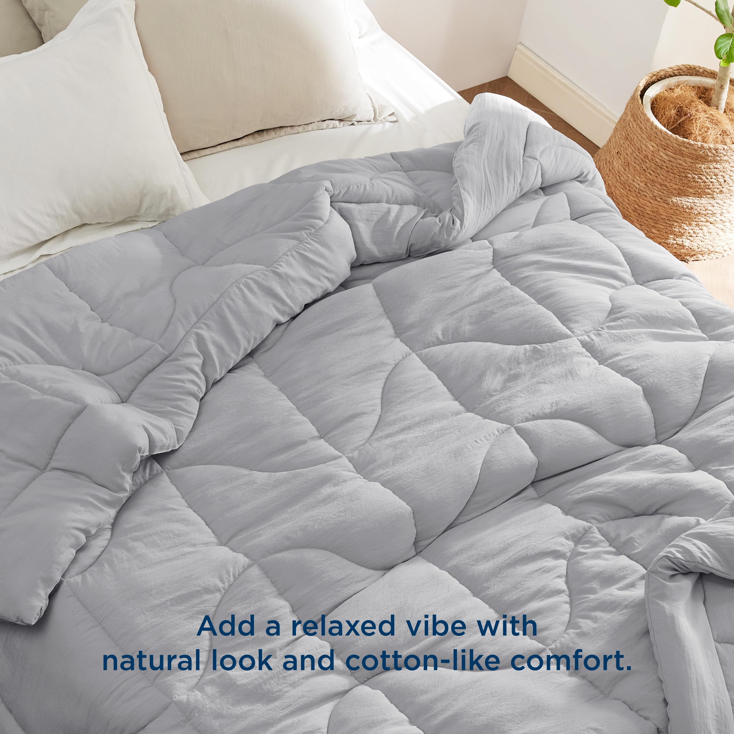 Foto 5 | Edredón Extragrande, Cama King Down, Color Gris Alternativo - Venta Internacional.