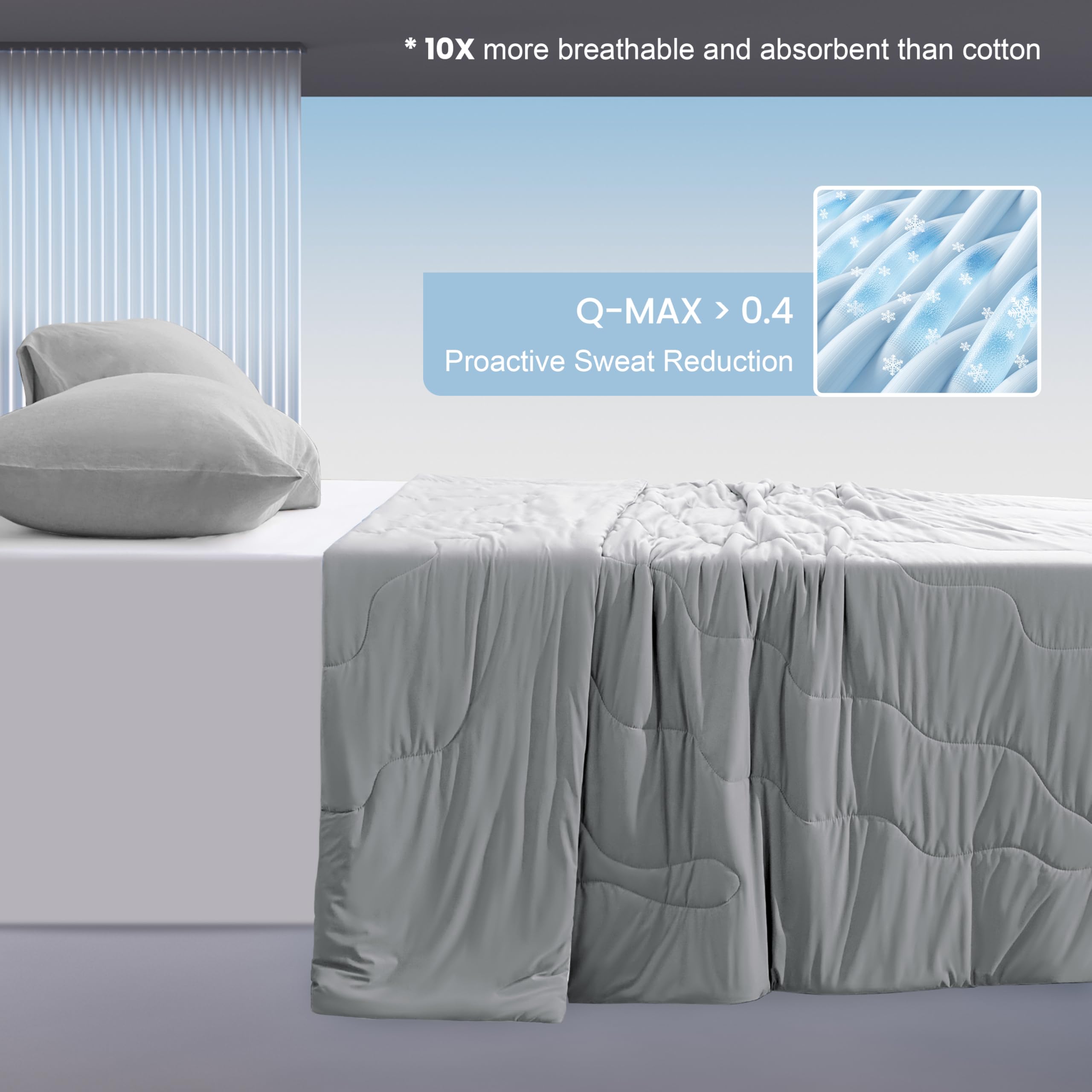 Foto 4 pulgar | Cooling Comforter Love's Cabin King Size, Color Gris, 275 X 230 Cm - Venta Internacional.