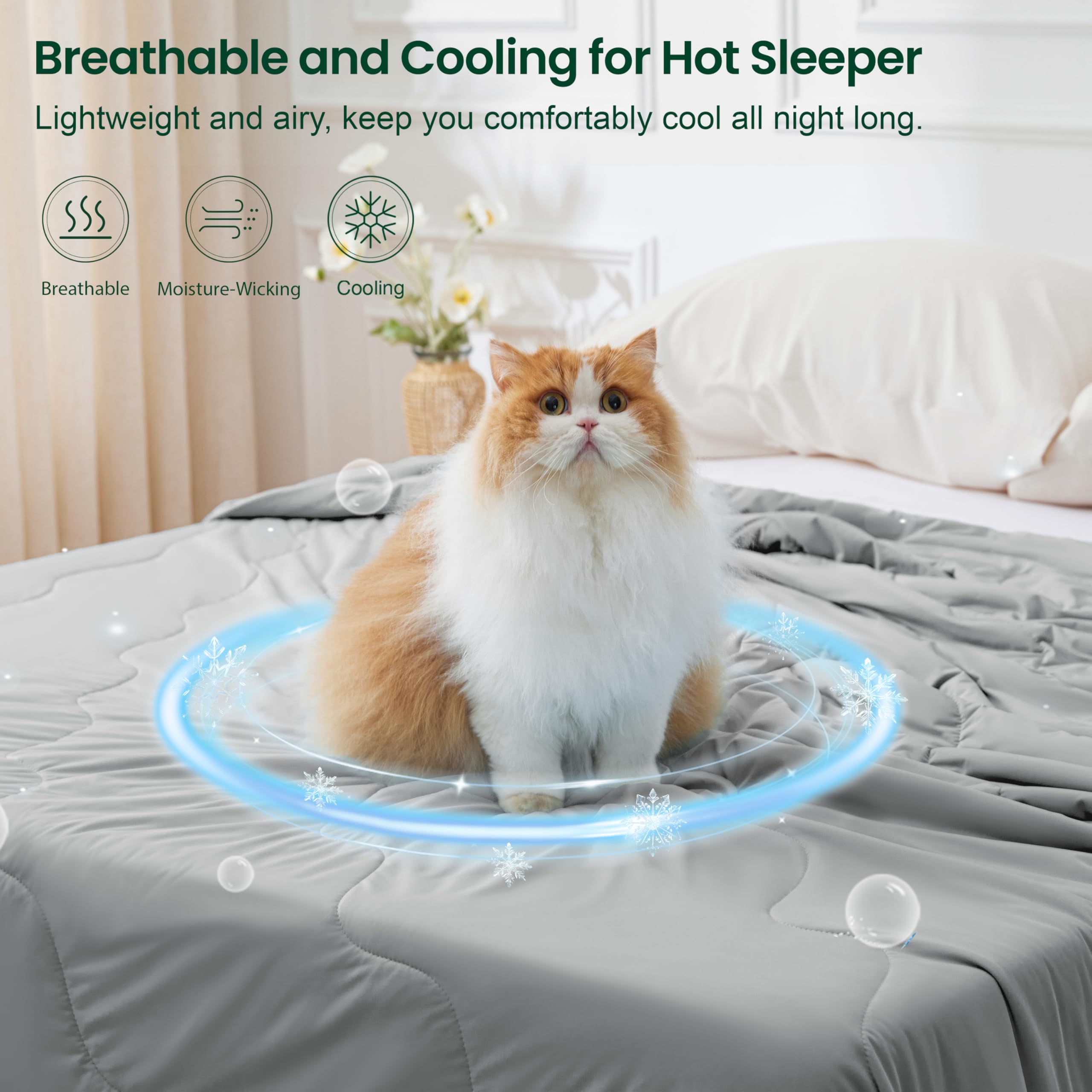 Foto 6 pulgar | Cooling Comforter Love's Cabin King Size, Color Gris, 275 X 230 Cm - Venta Internacional.