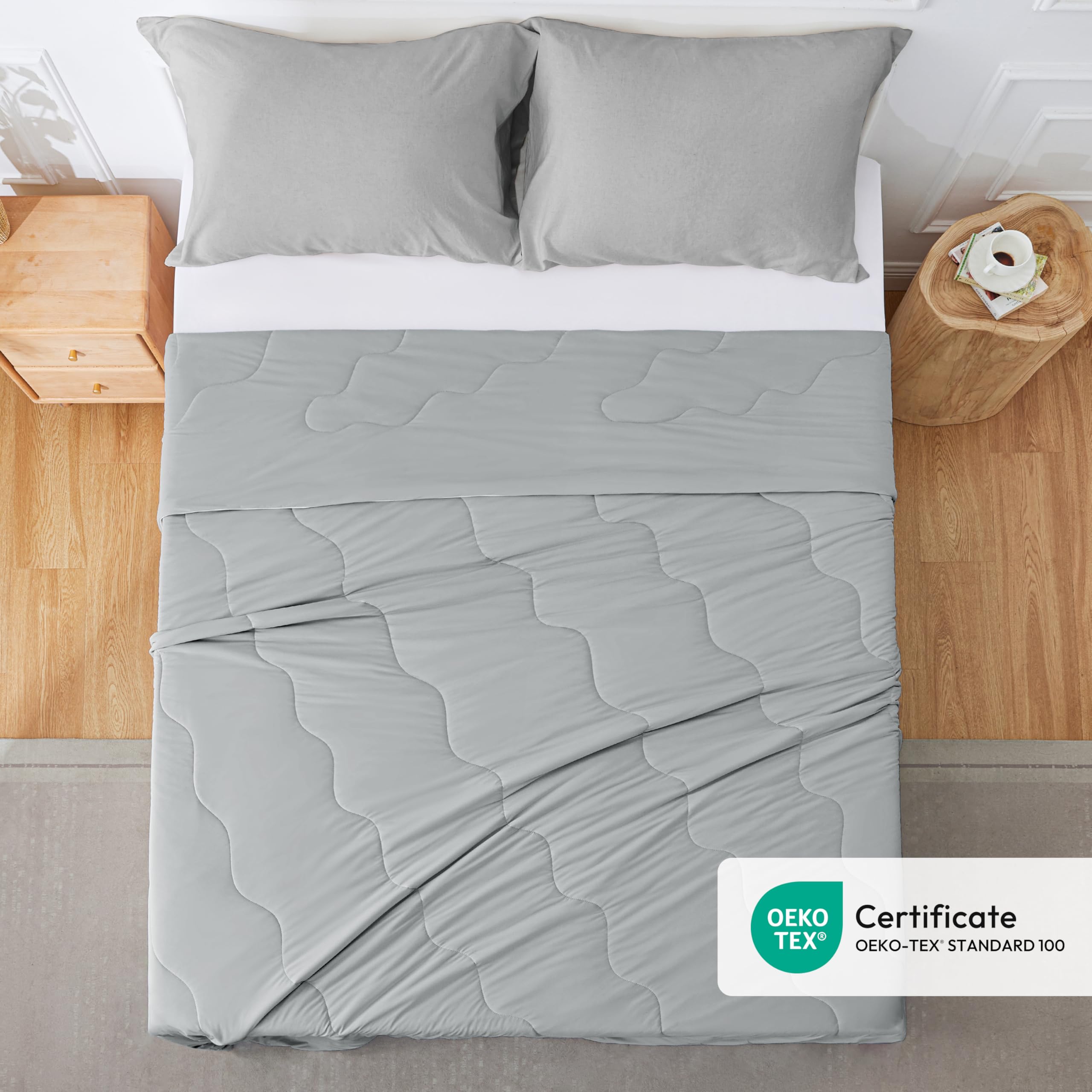 Foto 7 pulgar | Cooling Comforter Love's Cabin King Size, Color Gris, 275 X 230 Cm - Venta Internacional.
