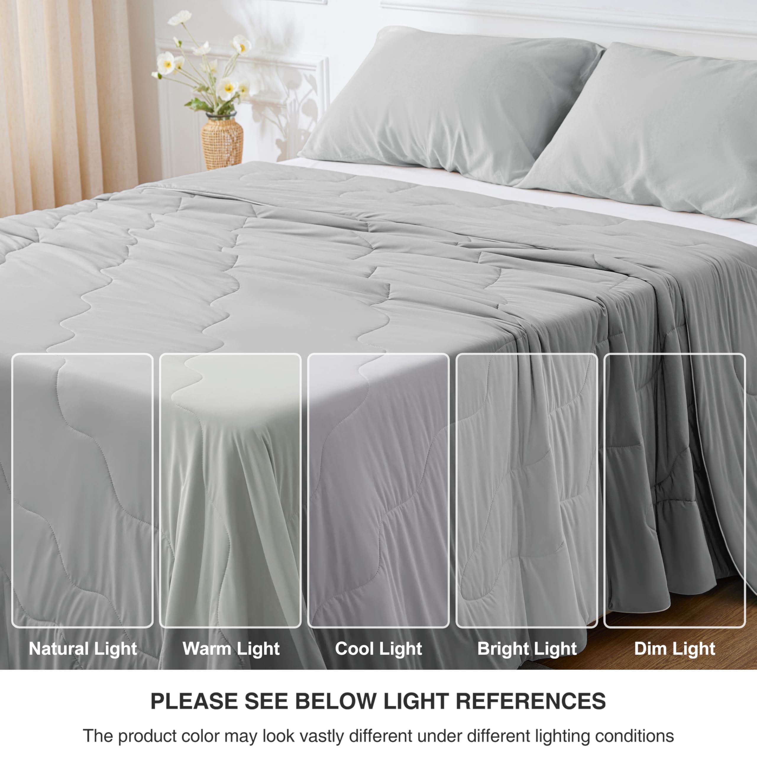 Foto 7 | Cooling Comforter Love's Cabin King Size, Color Gris, 275 X 230 Cm - Venta Internacional.