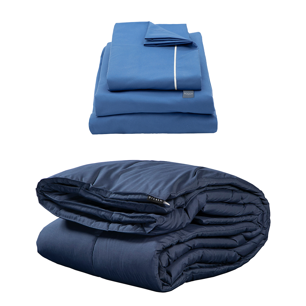 Edredón Dicasa Homy Azul Marino Queen Size + Sabanas Royal