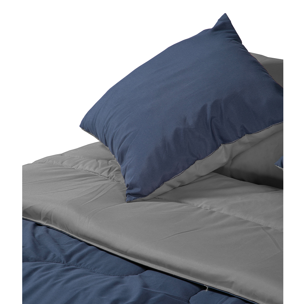 Foto 4 | Set De Edredón Doble Vista Dicasa Couzy Azul Marino-gris Oxford King Size + Sabanas Softy
