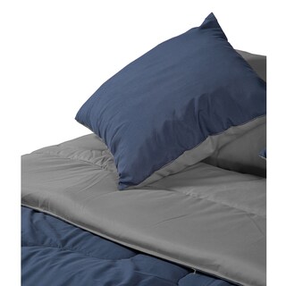 Foto 4 | Set De Edredón Doble Vista Dicasa Couzy Azul Marino-gris Oxford King Size + Sabanas Softy