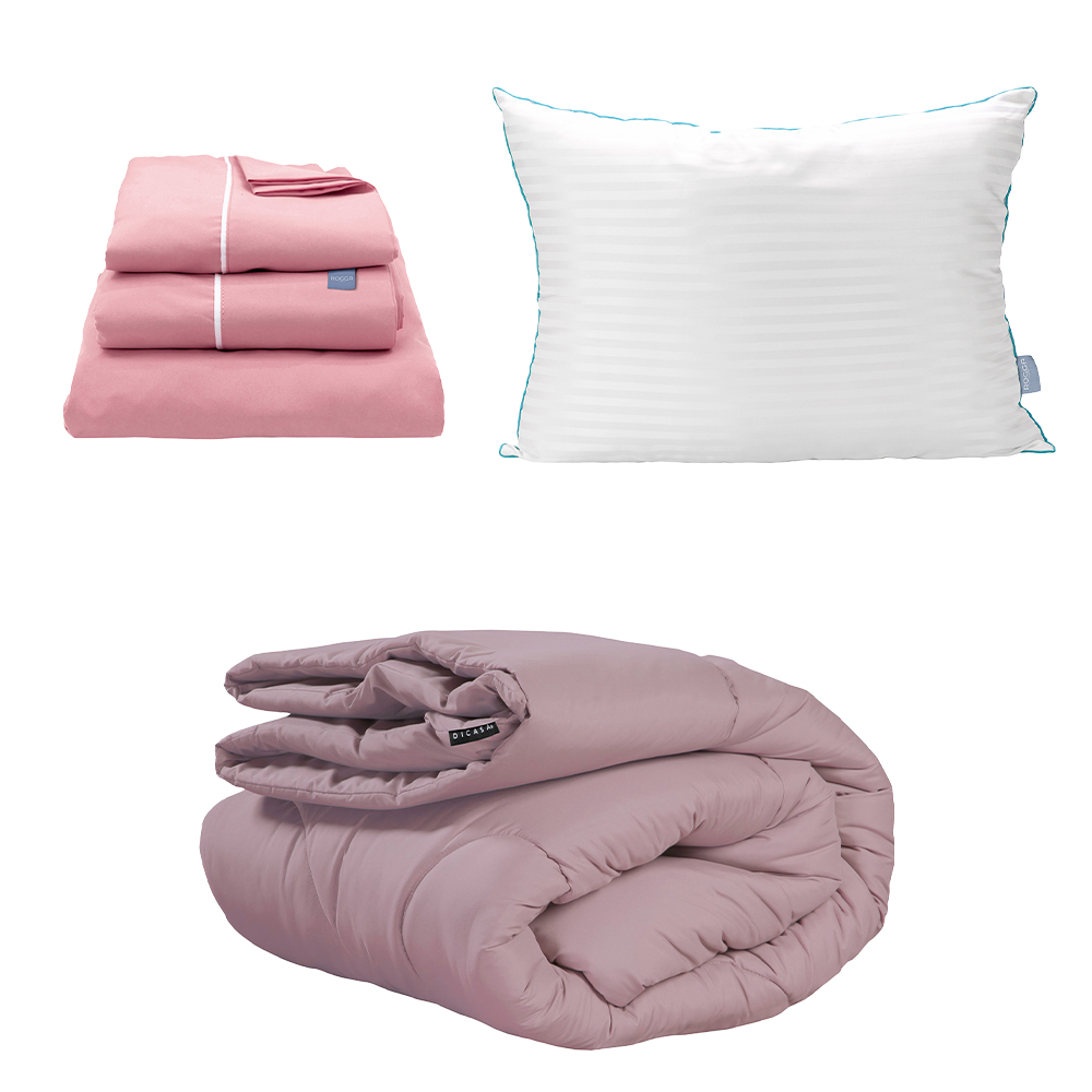 Edredón Dicasa Homy Lila Individual + Sabanas Royal + Almohada Royal
