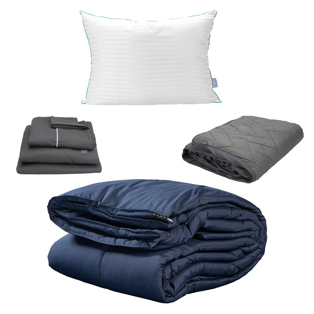 Foto 1 | Edredón Dicasa Homy Azul Marino Individual + Sabanas Royal + Protector Lux + Almohada Royal
