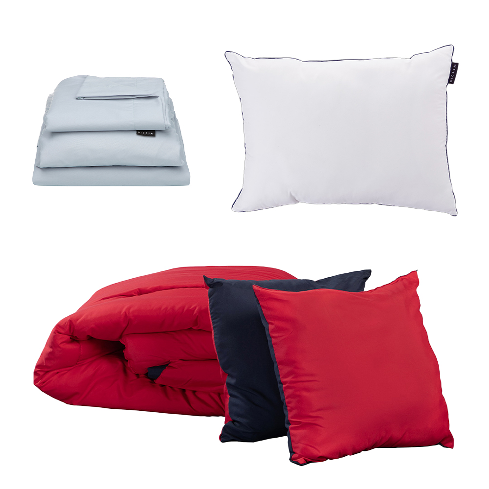 Foto 1 | Set De Edredon Doble Vista Dicasa Couzyrojo-azul Marino | Platinoindividual+ Sabanas Softy + Almohada One
