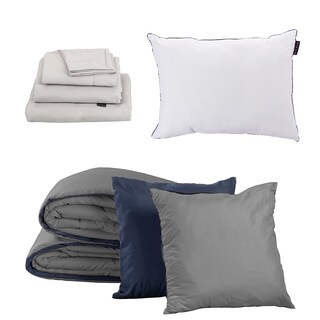 Foto 1 | Set De Edredon Doble Vista Dicasa Couzy Azul Marino-gris | Gris Queen Size + Sabanas Softy + Almohada 2-pack